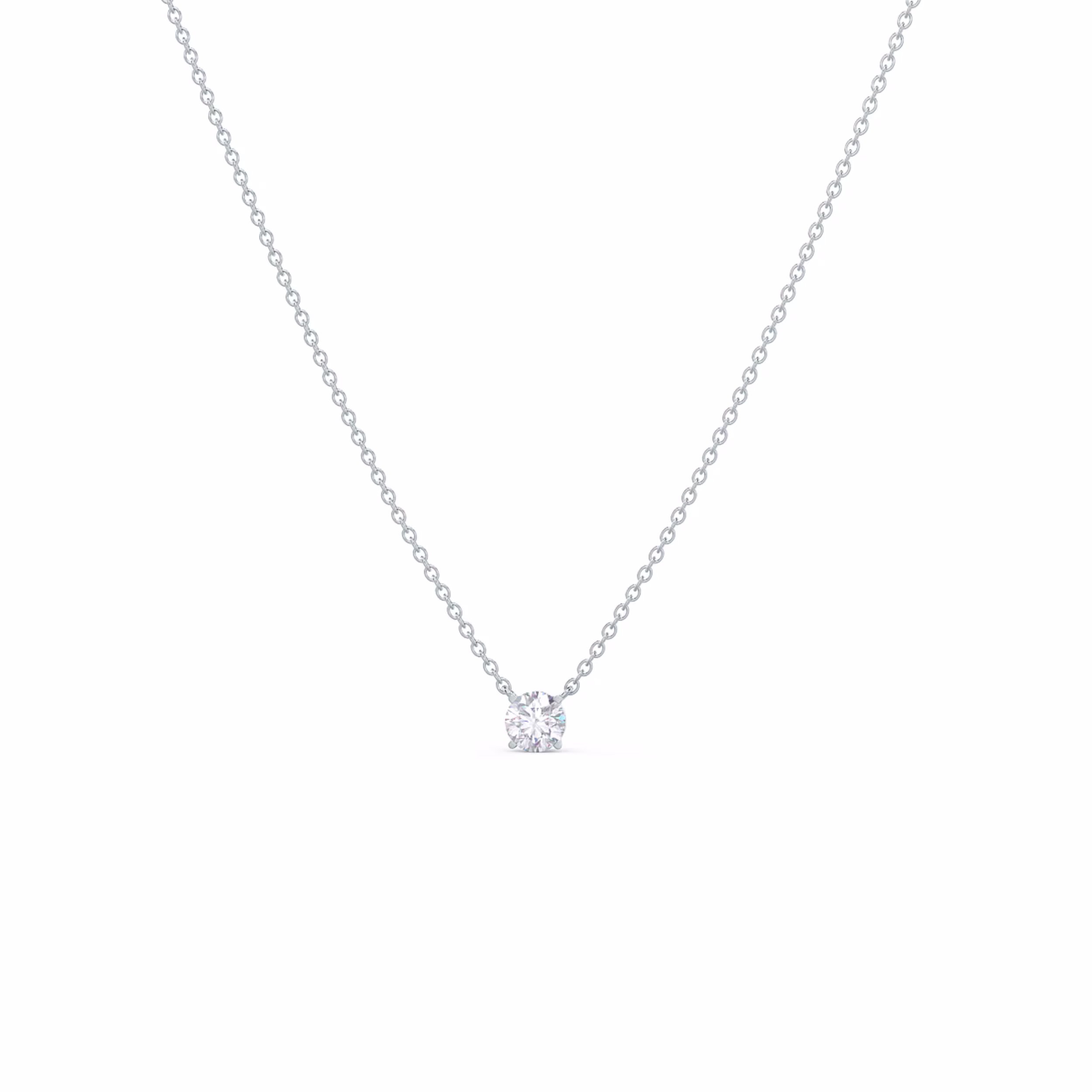 Hand Selected 0.35 Carat Lab Created Diamonds set in Platinum Floating Round Diamond Pendant (Main View)