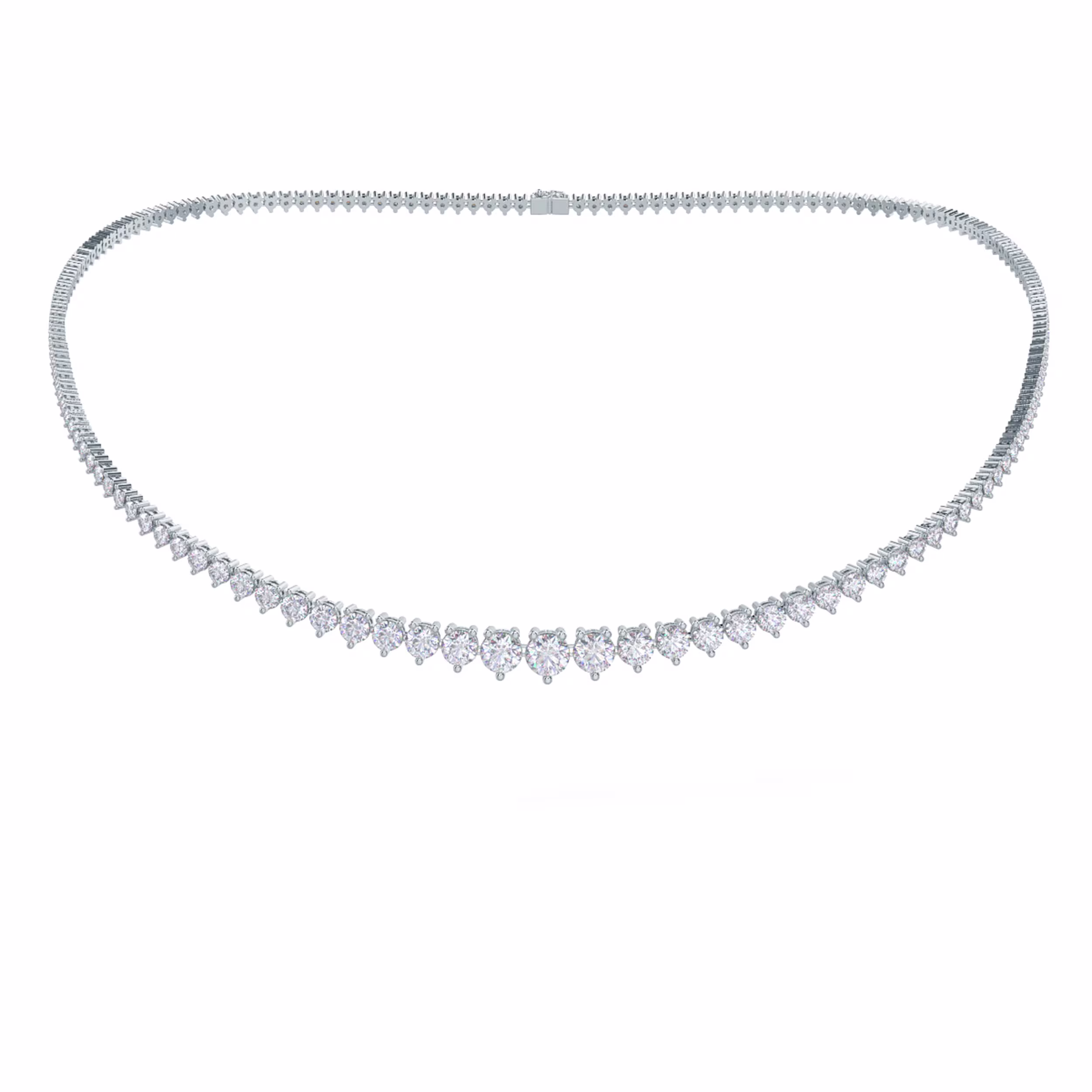 10.0 ctw Round Brilliant Lab Diamonds set in 18k White Gold Diamond Riviera Choker (Main View)