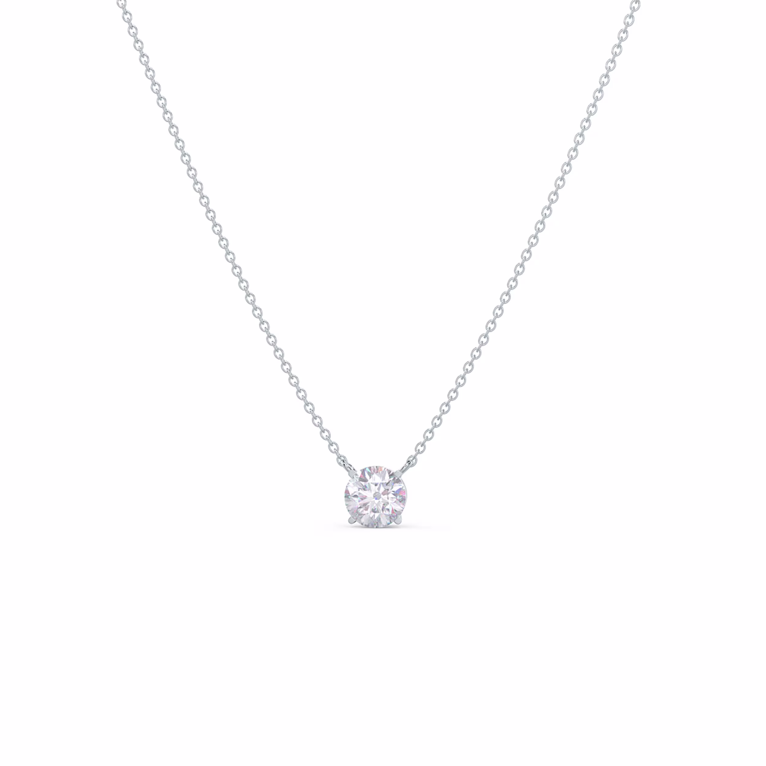 1.0 ct Diamonds set in 14k White Gold Floating Round Diamond Pendant (Main View)