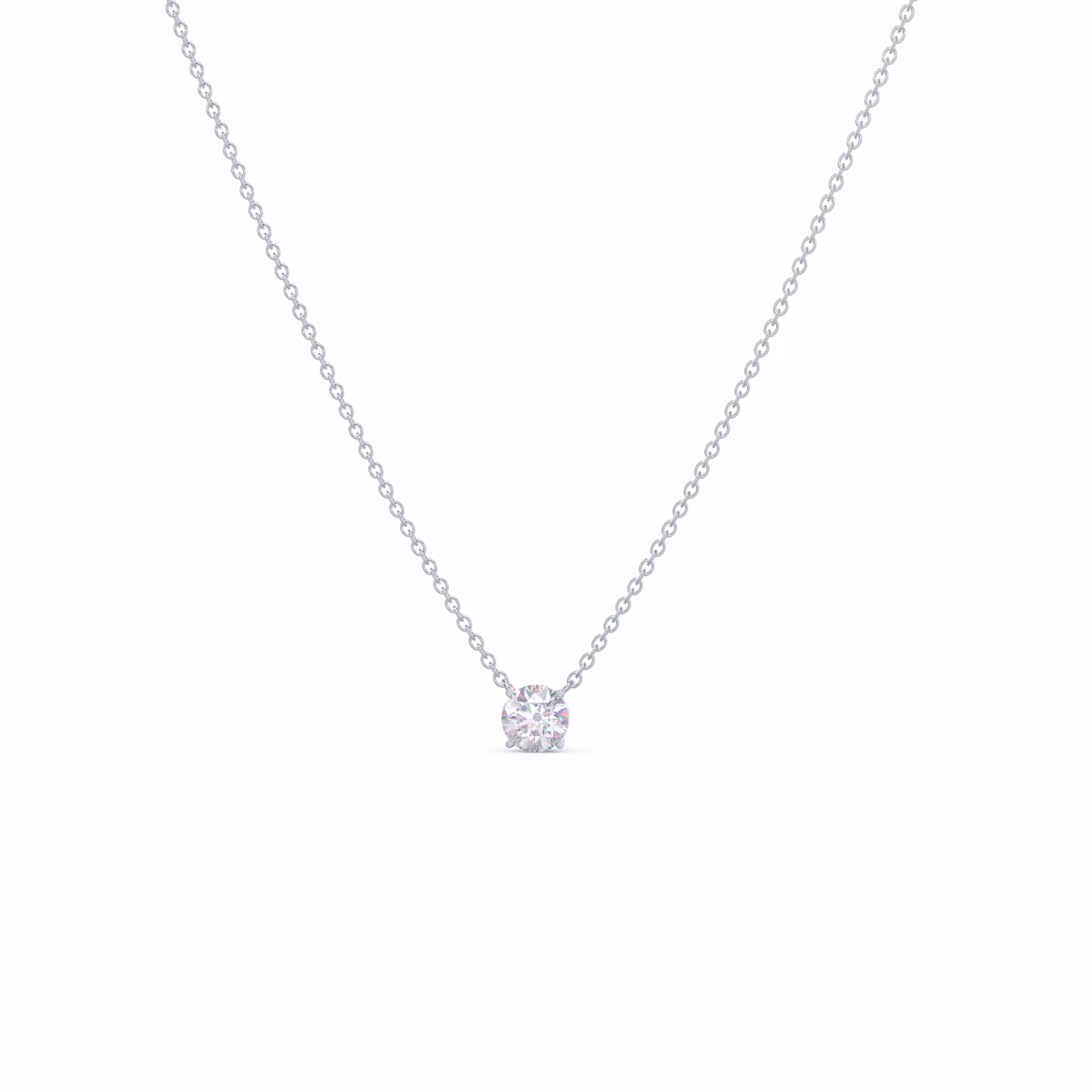 Hand Selected 0.5 ct Lab Diamonds set in 14kt White Gold Floating Round Pendant