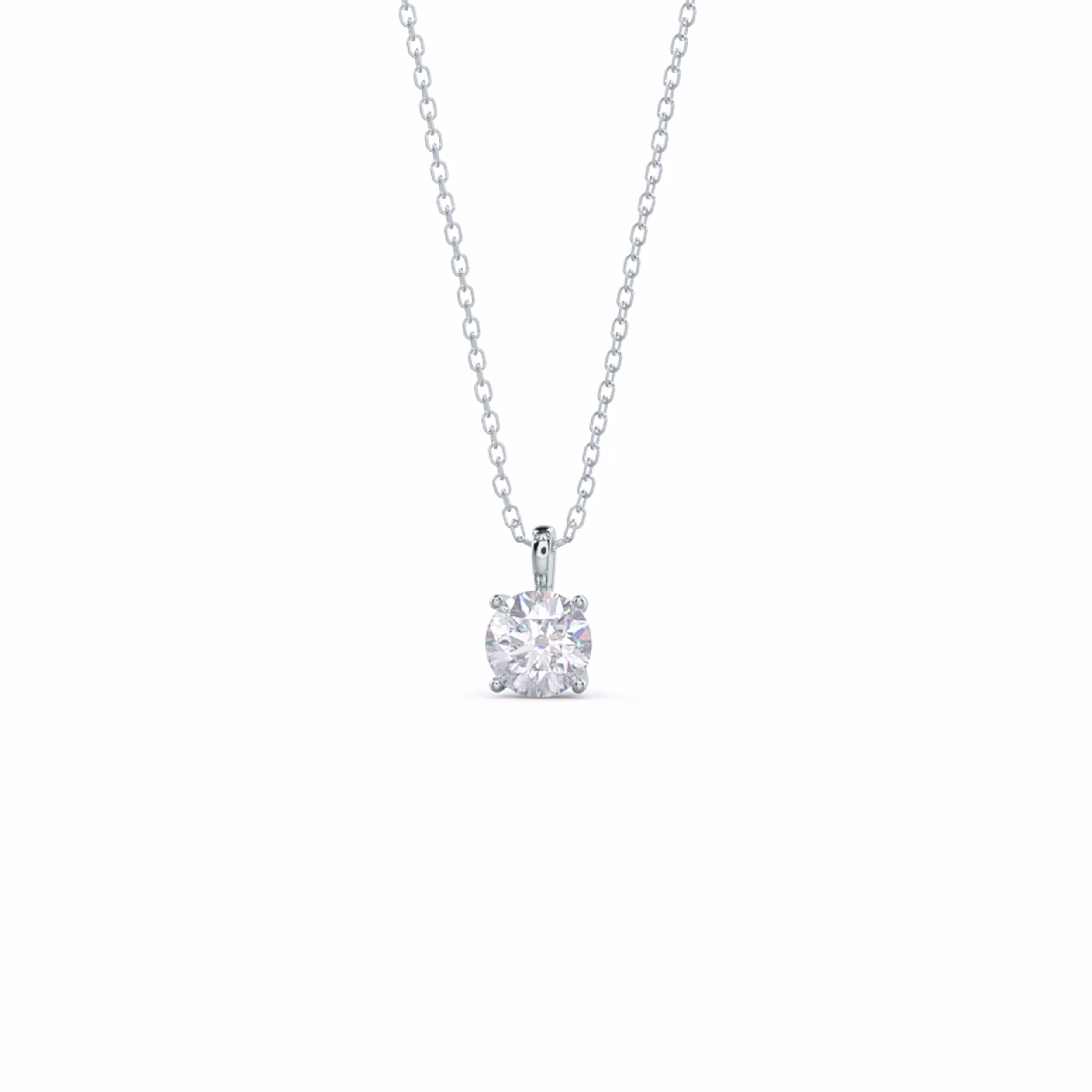 0.75 Carat Lab Grown Diamonds set in 14kt White Gold Classic Round Pendant (Main View)