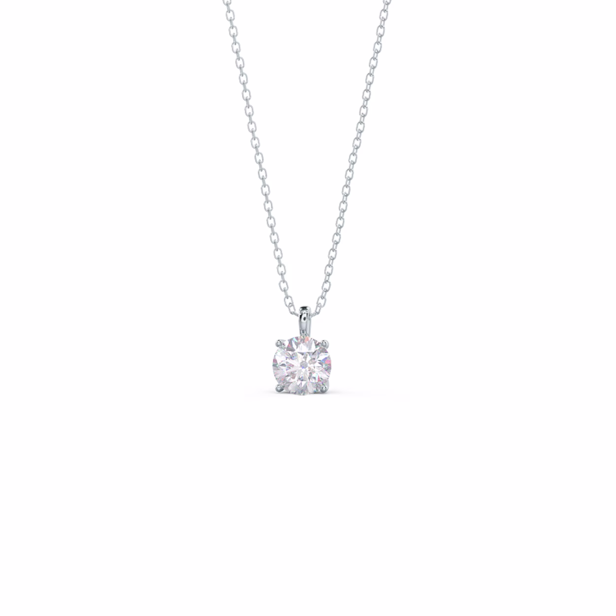 1.0 ct Lab Diamonds set in Platinum Classic Round Pendant (Main View)