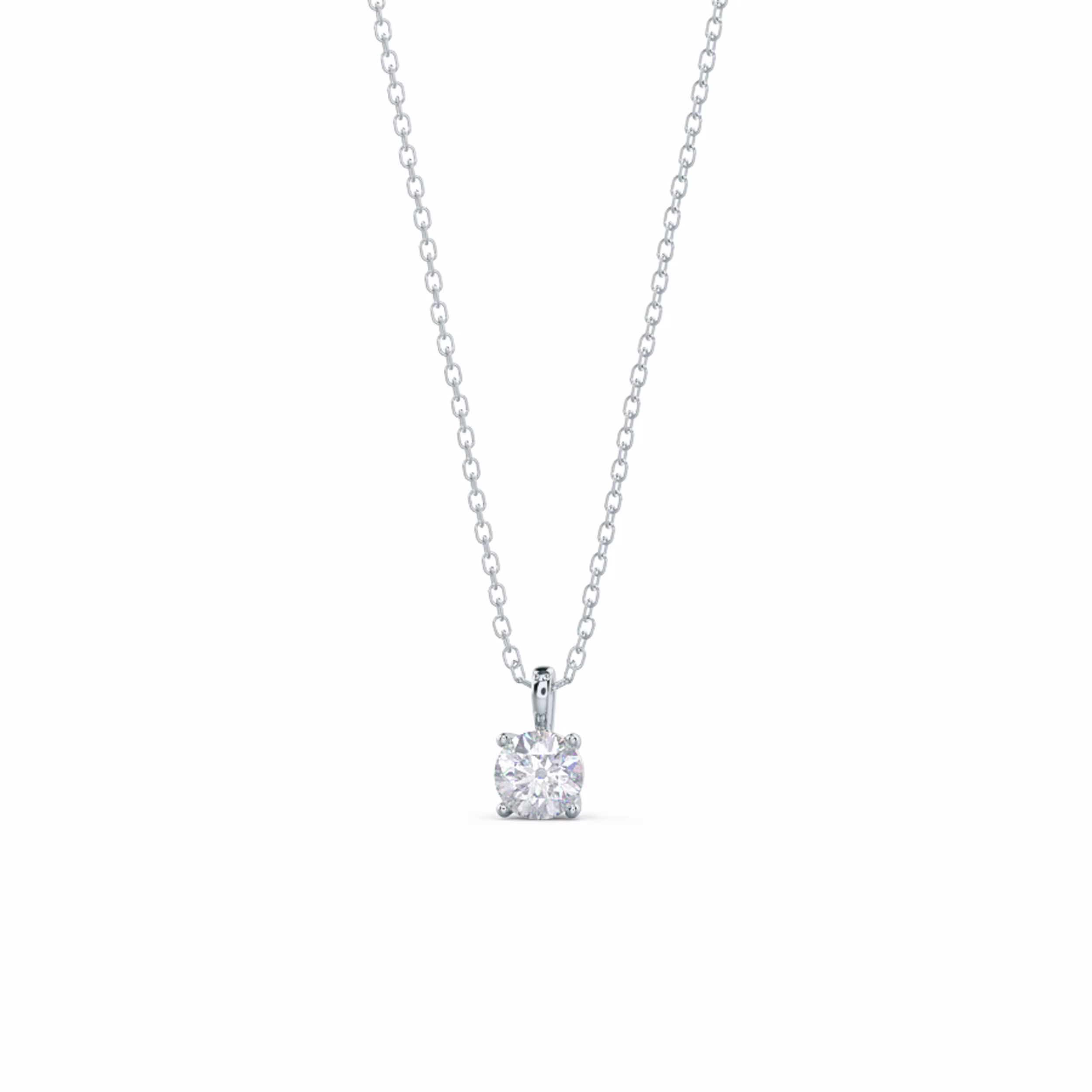 0.5 Carat Lab Grown Diamonds set in 14k White Gold Round Diamond Classic Solitaire Pendant (Main View)