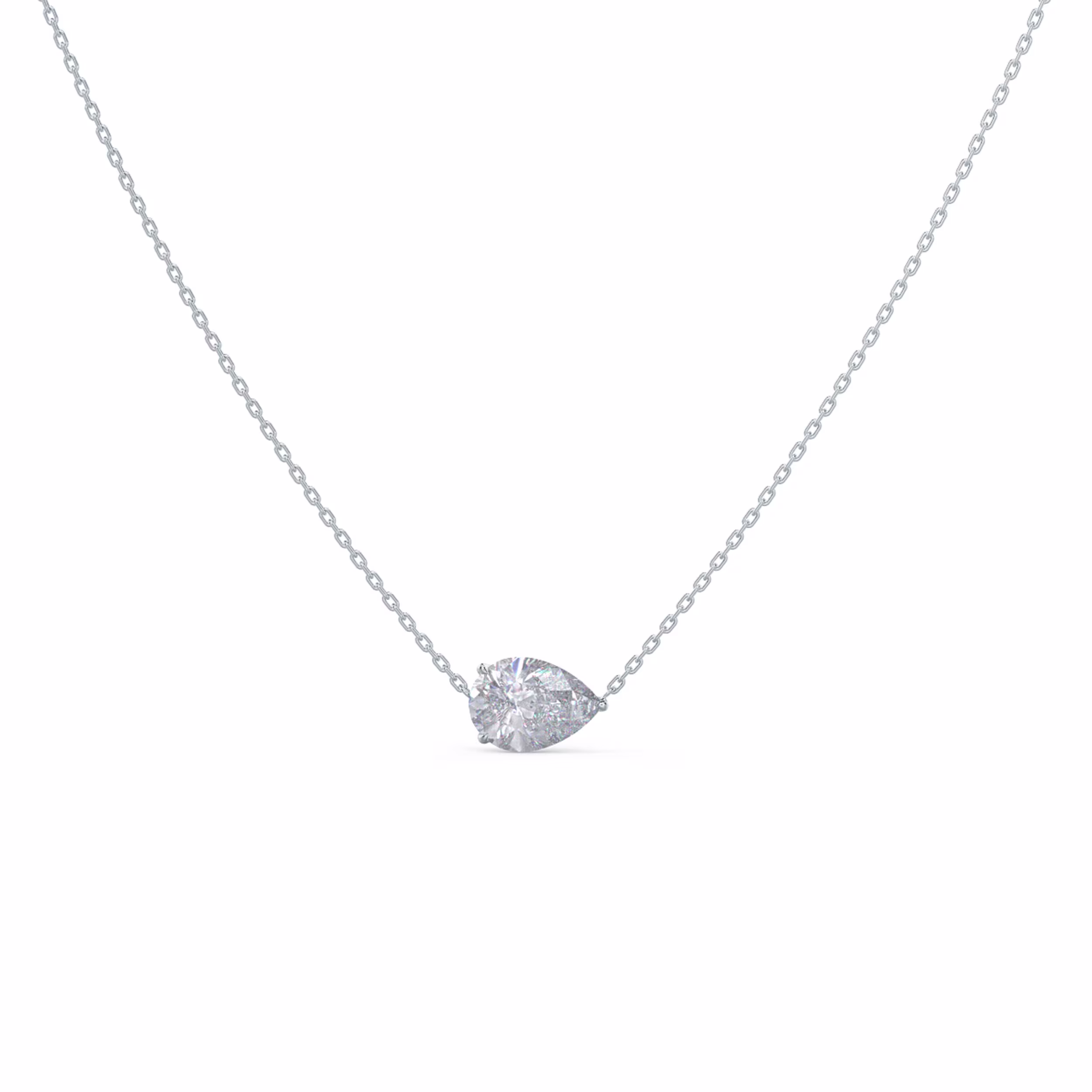 1.5ctw pear floating pendant in white gold