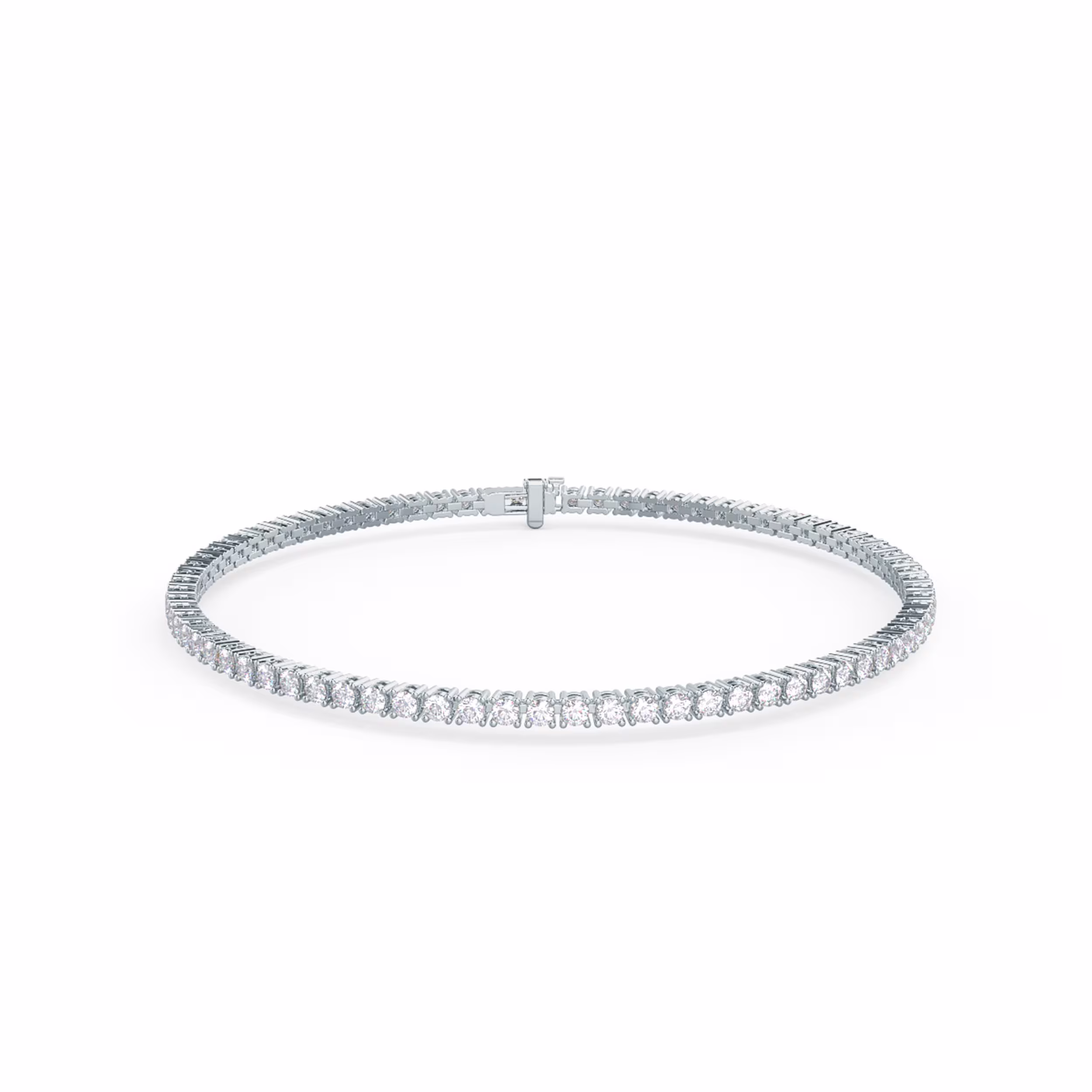 2.0 ct Round Lab Grown Diamonds set in 18k White Gold Four Prong Tennis Bracelet (Main View)