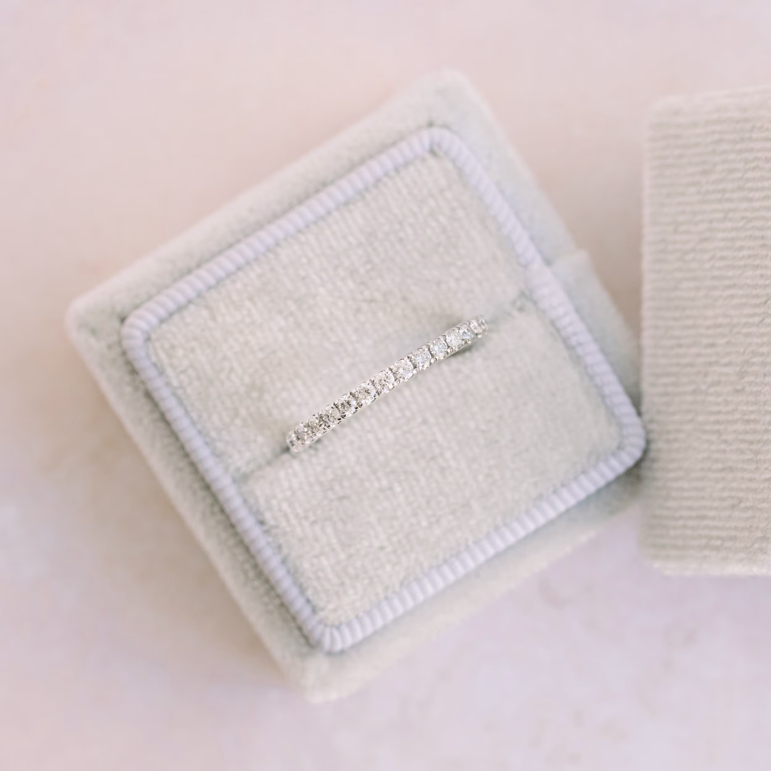 0.3 Carat Round Lab Diamonds set in Platinum 0.3ctw Diamond U Pavé Half Eternity Band in Platinum (Main View)