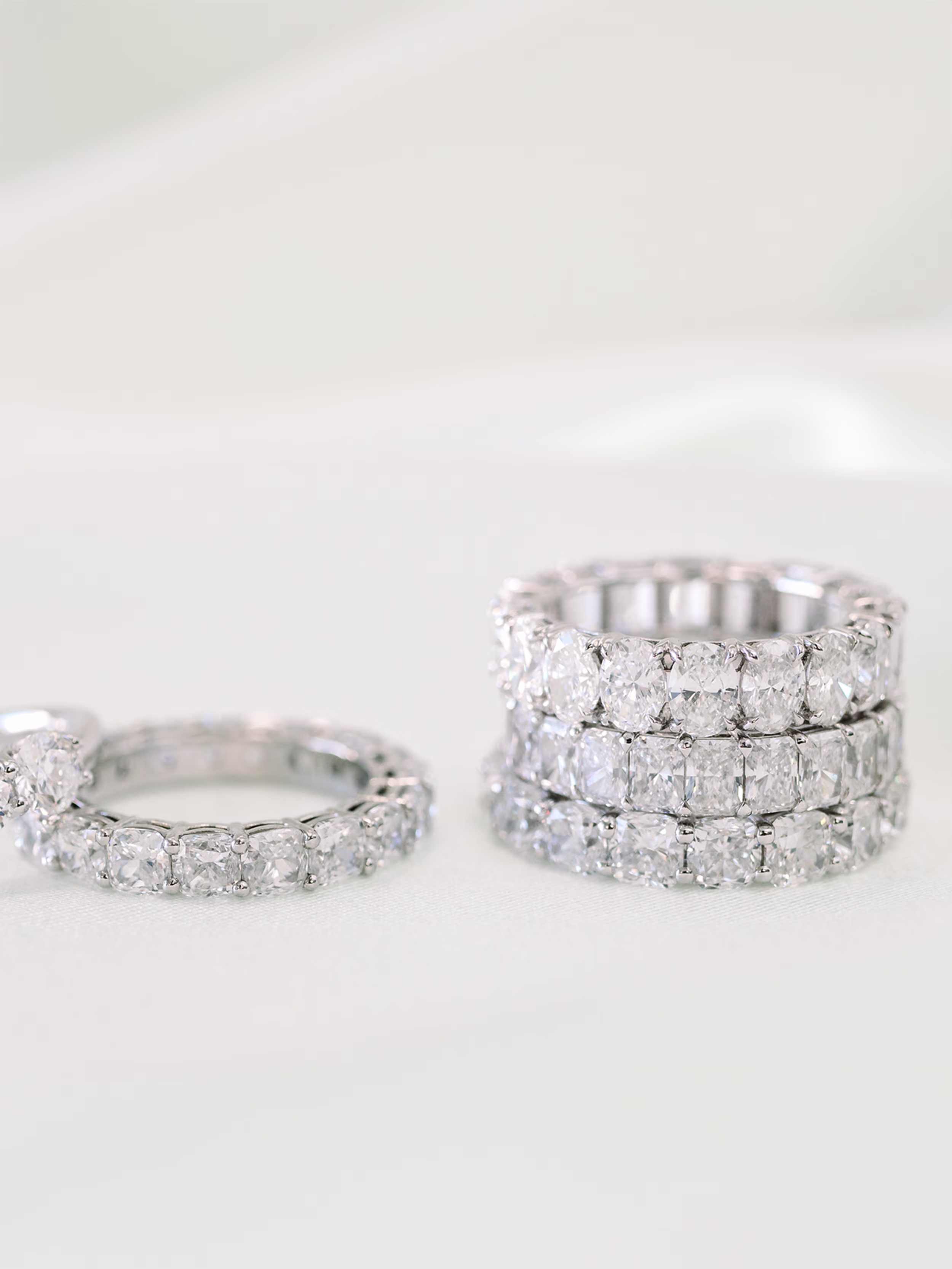 French U Five Stone featuring Round Diamonds (Profile View)