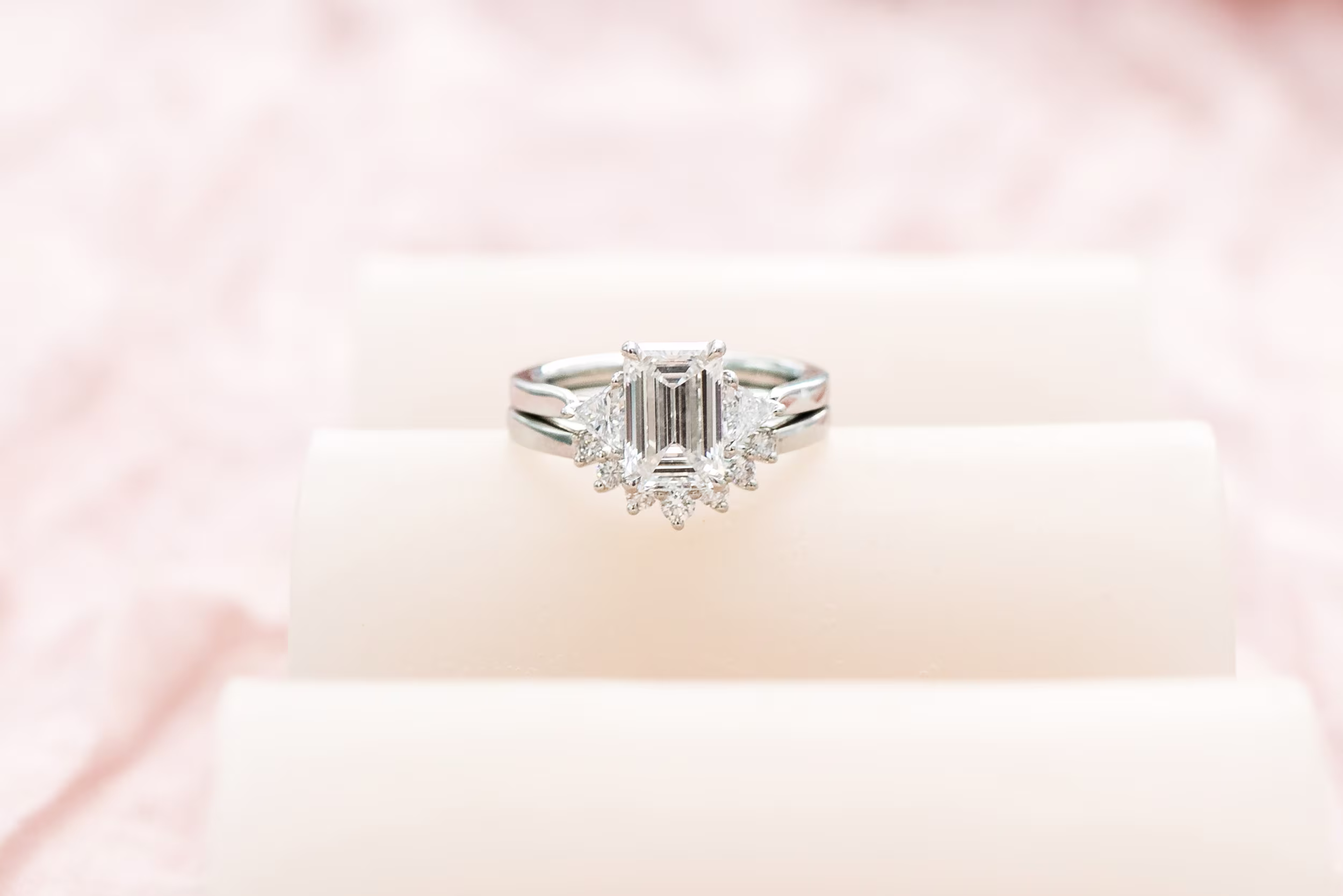 Nesting Half Band featuring Round Brilliant Lab Diamonds (Profile View)