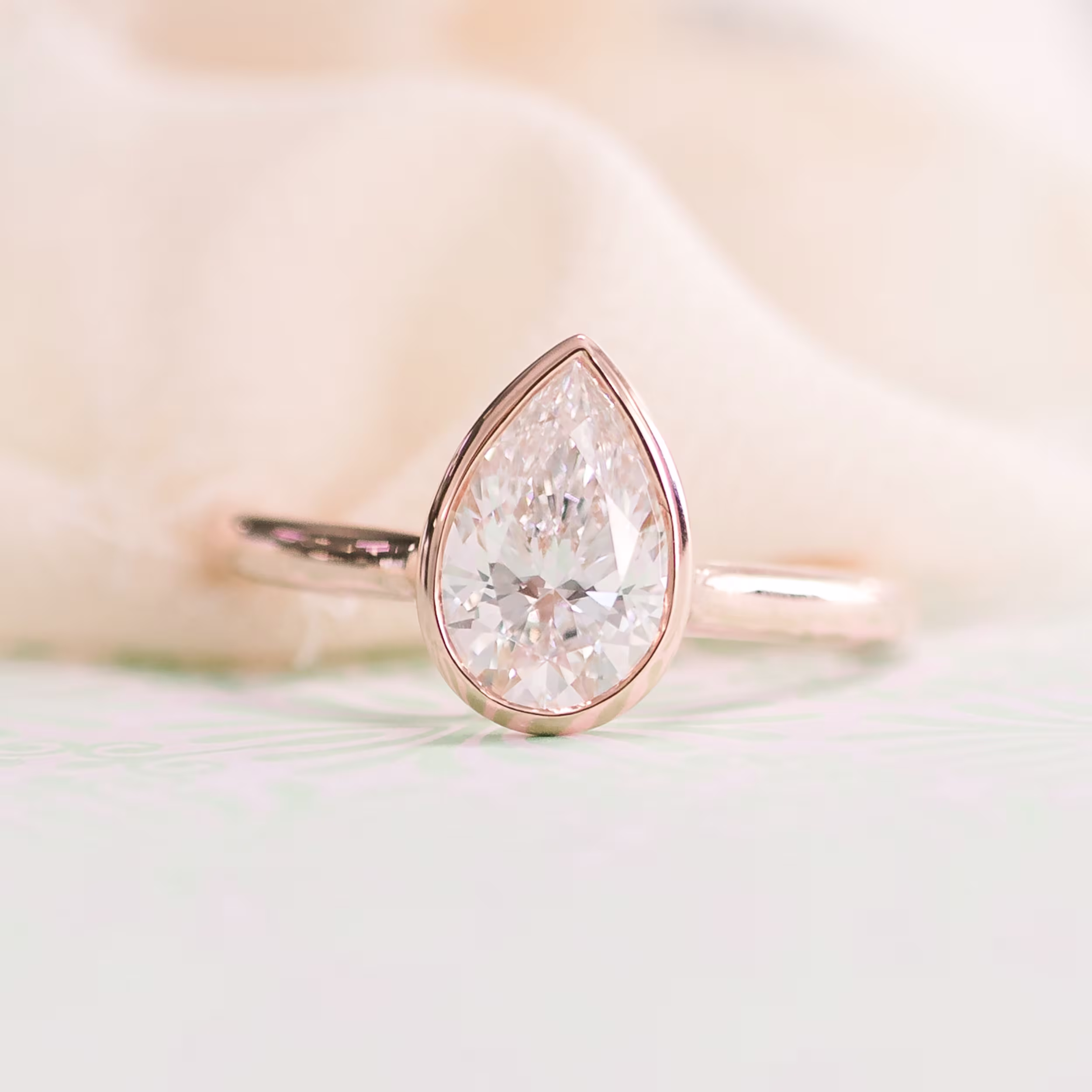 Lab Diamonds Bezel Solitaire in (Profile View)