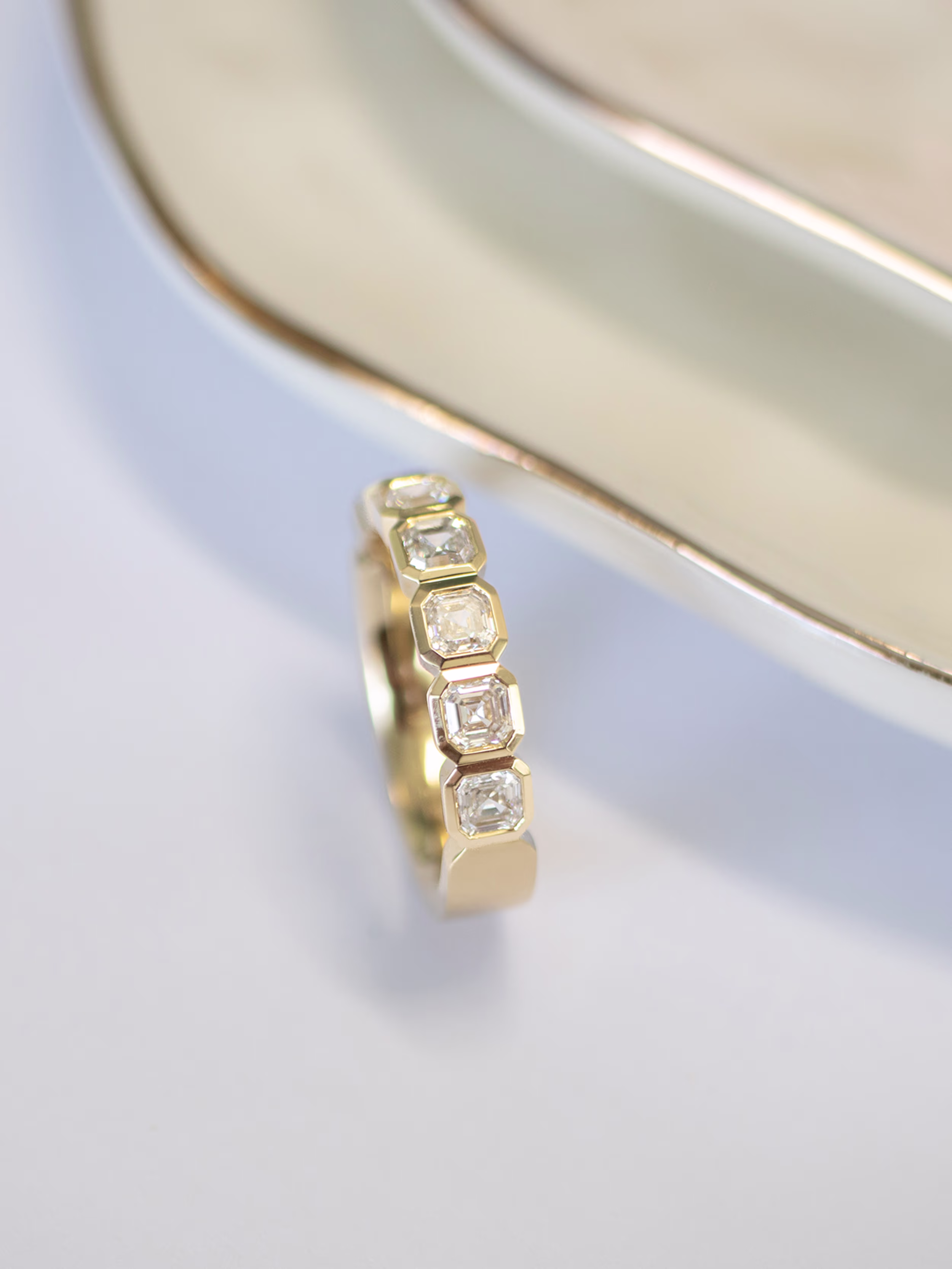 Custom Masculine Band featuring Exceptional Quality Diamonds (Main View)