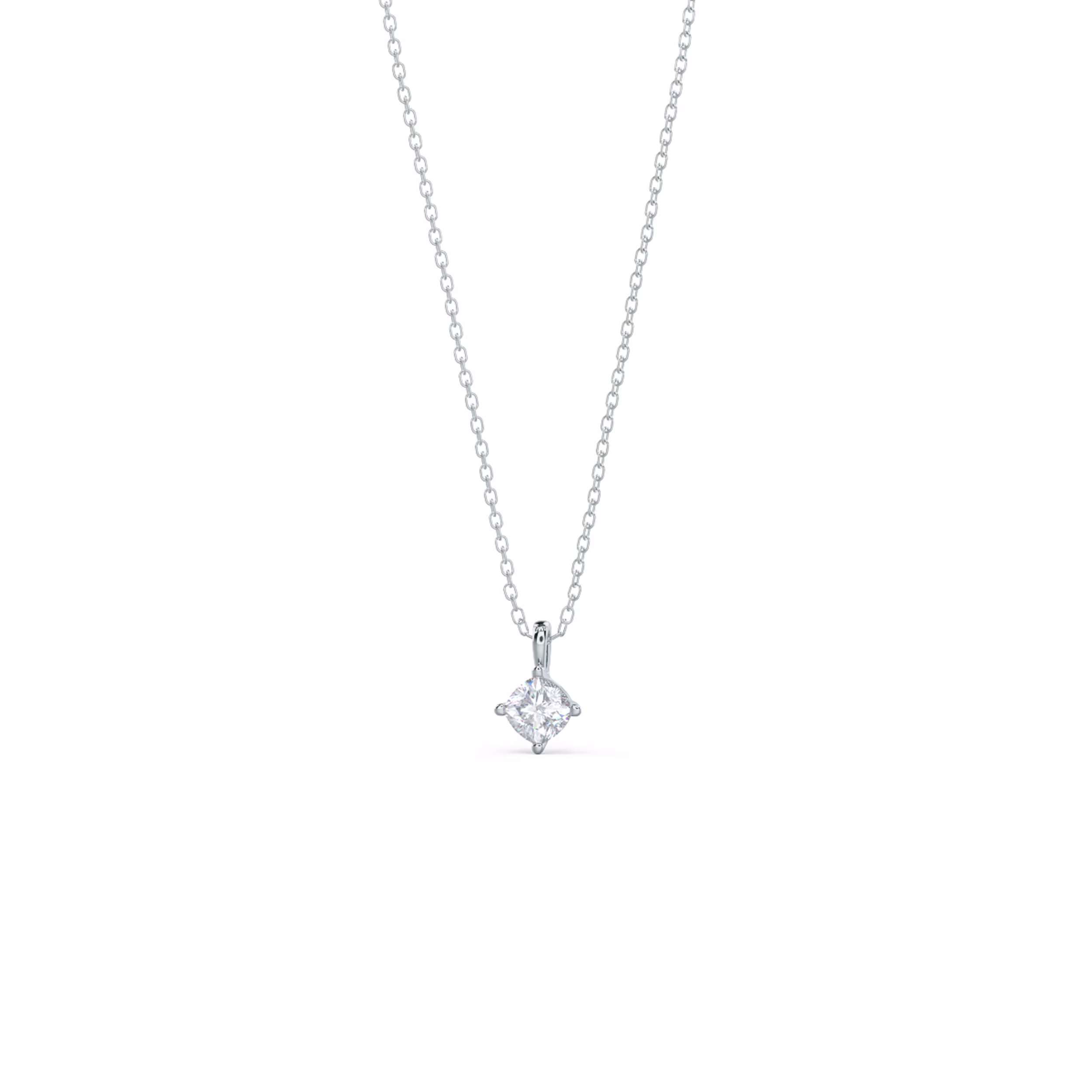 0.5 ctw Lab Grown Diamonds set in 14k White Gold Classic Cushion Pendant