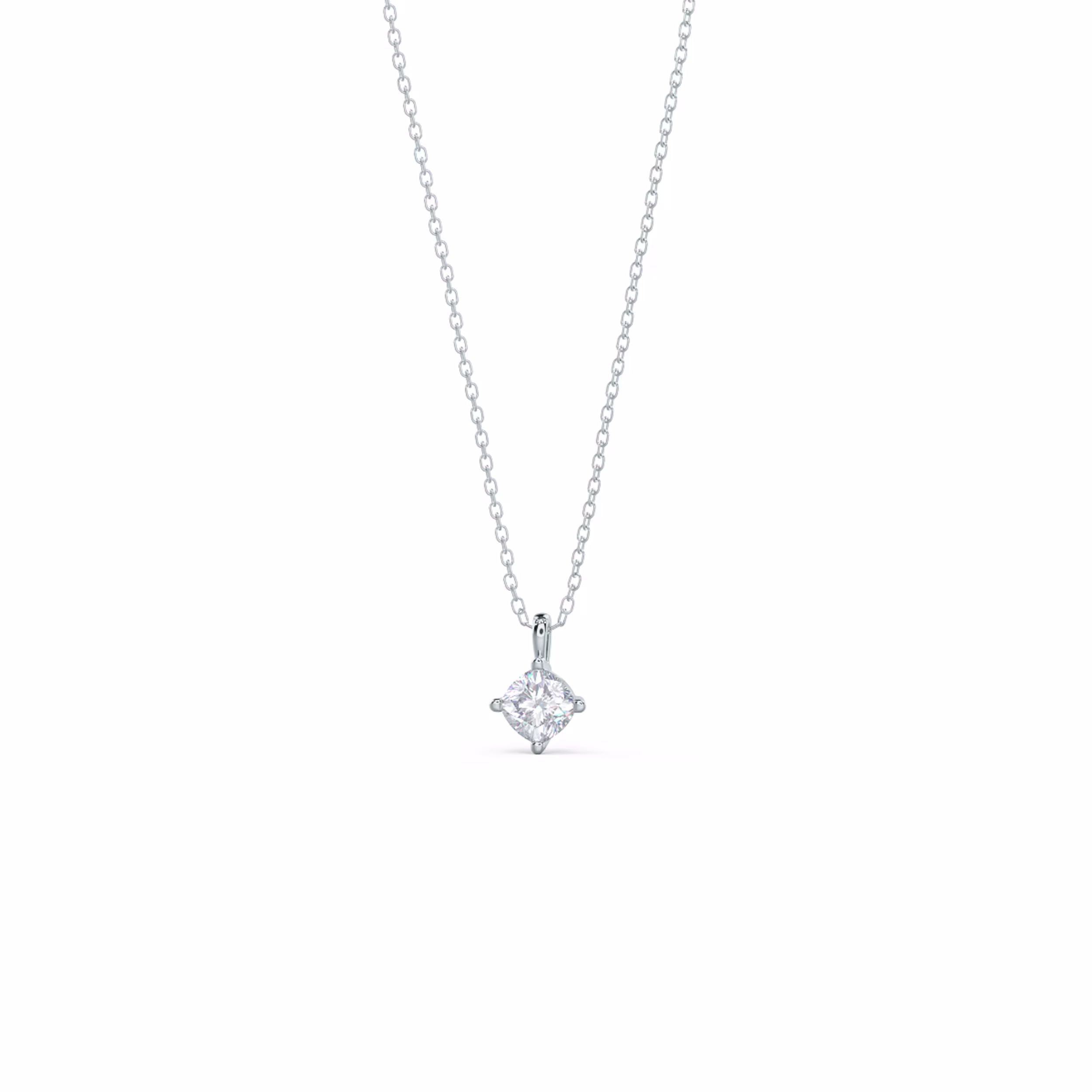 Exceptional Quality 0.7 Carat Diamonds set in White Gold 0.7ctw Cushion Cut Diamond Pendant in 14k White Gold