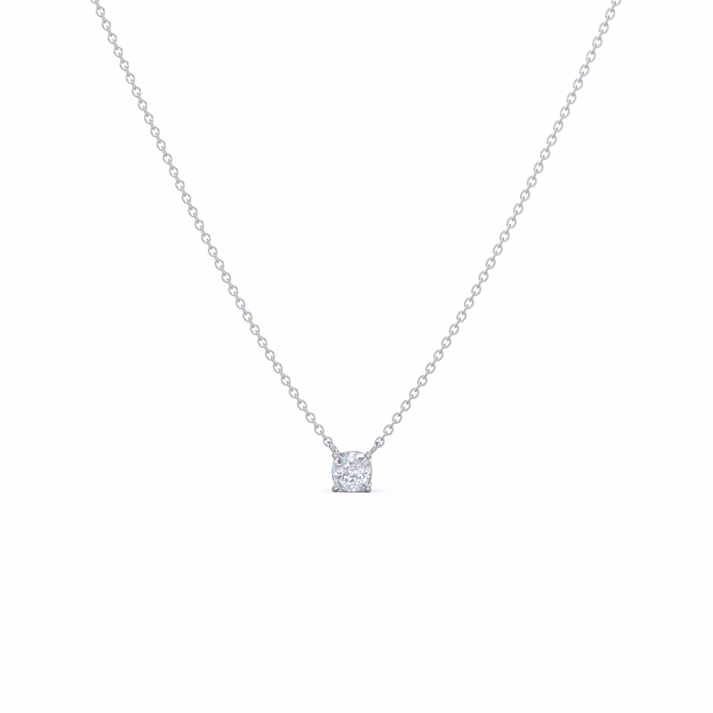 High Quality 0.5 Carat Synthetic Diamonds set in 14k White Gold 0.5ctw Cushion Cut Diamond Floating Pendant in 14k White Gold