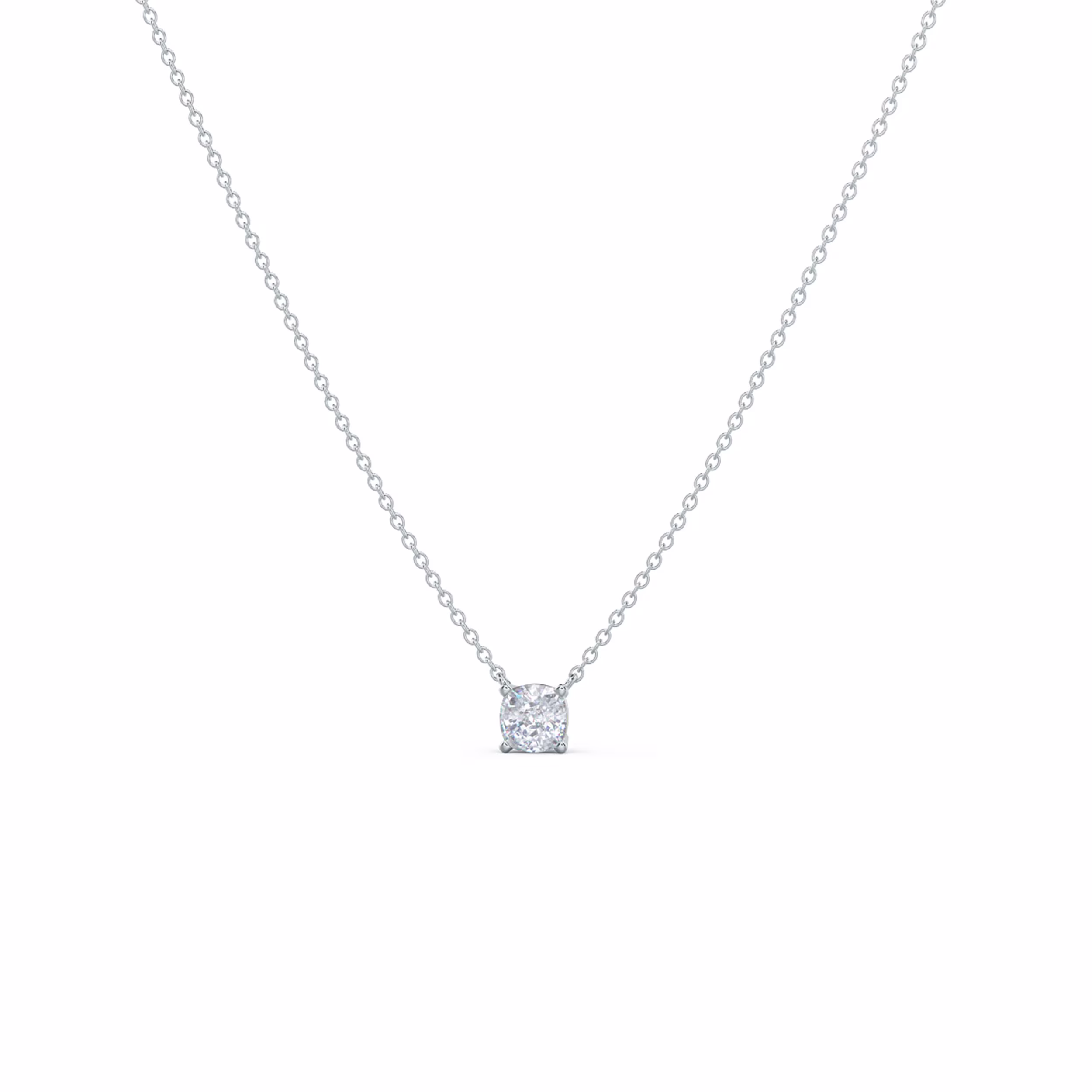 0.7 Carat Man Made Diamonds set in 14 Karat White Gold 0.7ctw Cushion Cut Diamond Floating Pendant in 14k White Gold