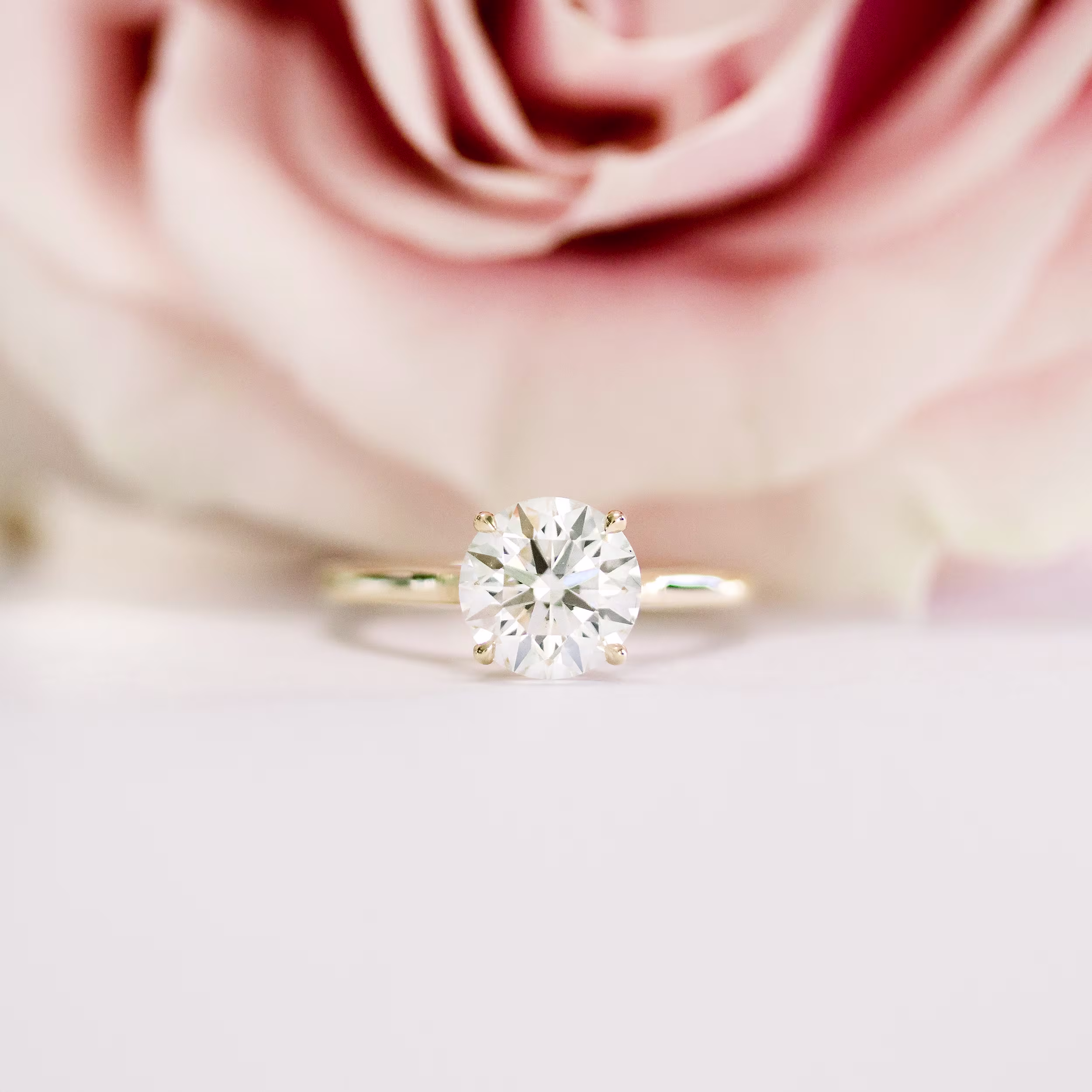 Yellow Gold Round Cathedral Solitaire featuring 2.0 ct Diamonds (Main View)
