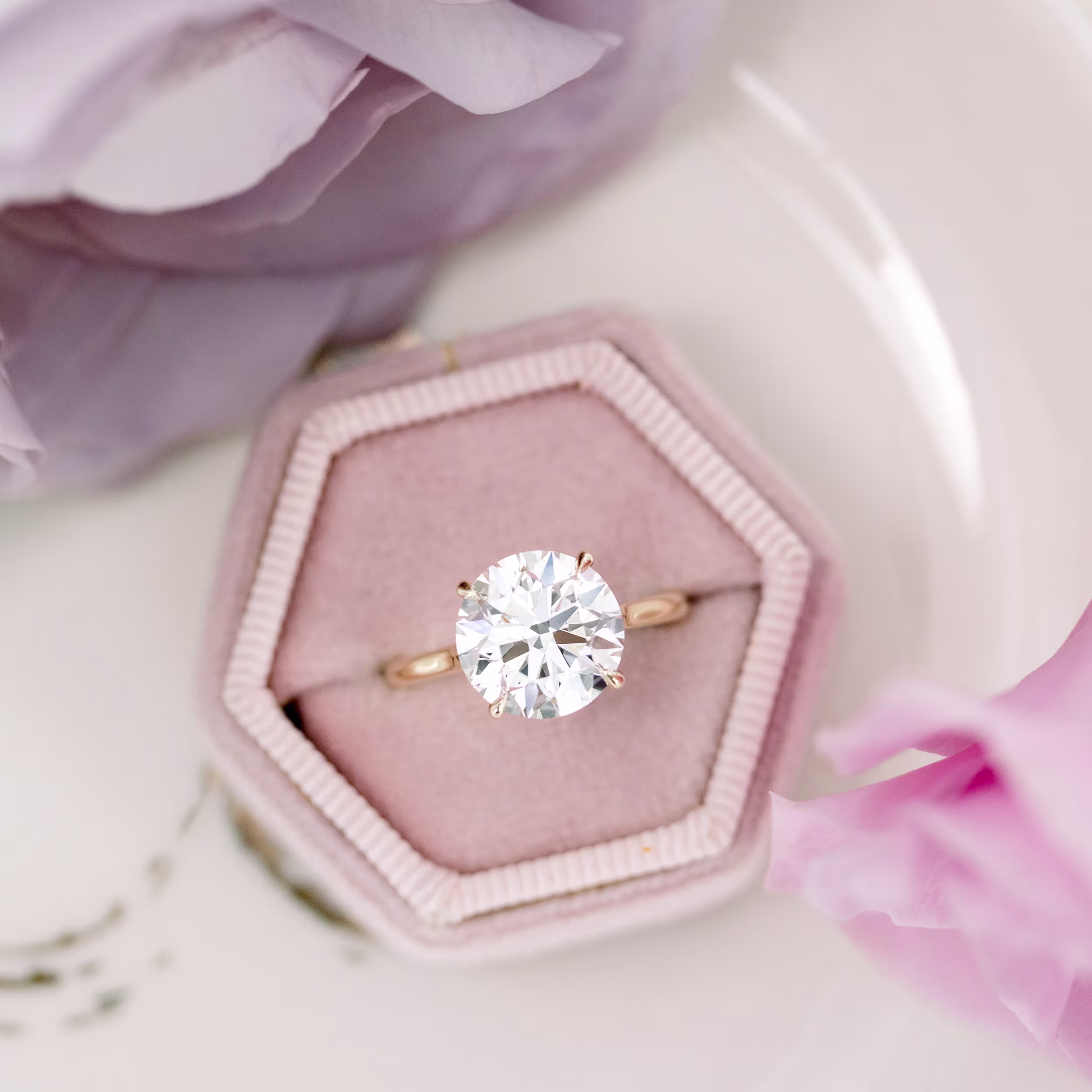3.5 Carat Man Made Diamonds Round Trellis Solitaire Diamond Engagement Ring in Yellow Gold ()