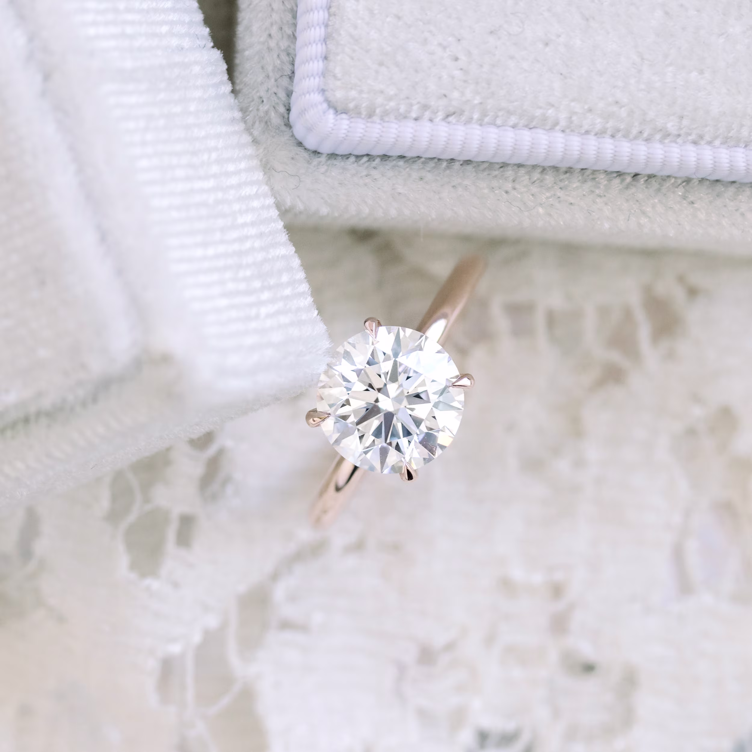 Rose Gold Round Classic Four Prong Solitaire featuring 2.5 Carat Diamonds (Main View)
