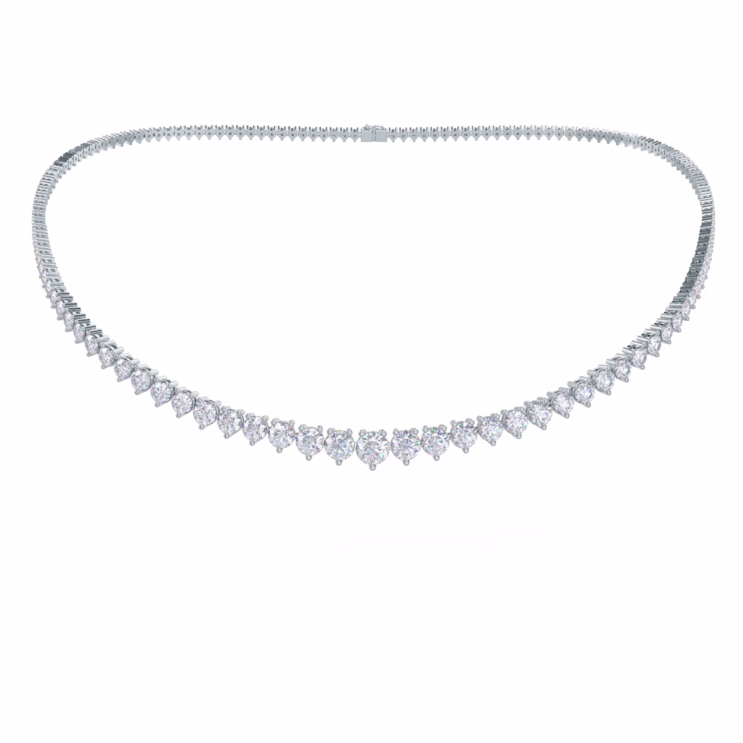 15.0 ctw Round Brilliant Diamonds Riviera Choker in 18 Karat White Gold (Main View)