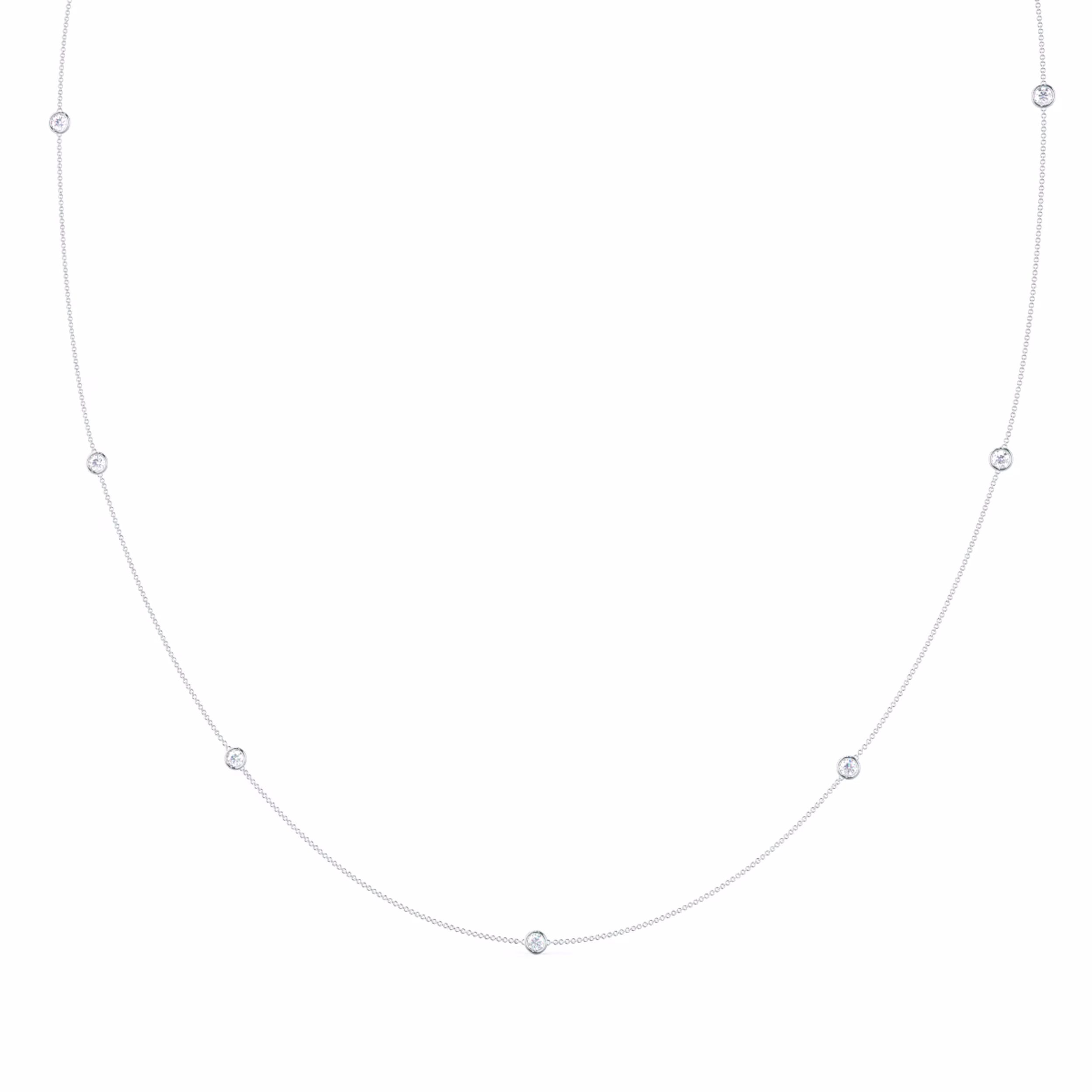 0.35 ct Round Diamonds set in 18k White Gold Seven Diamond Floating Cosmopolitan Necklace (Main View)