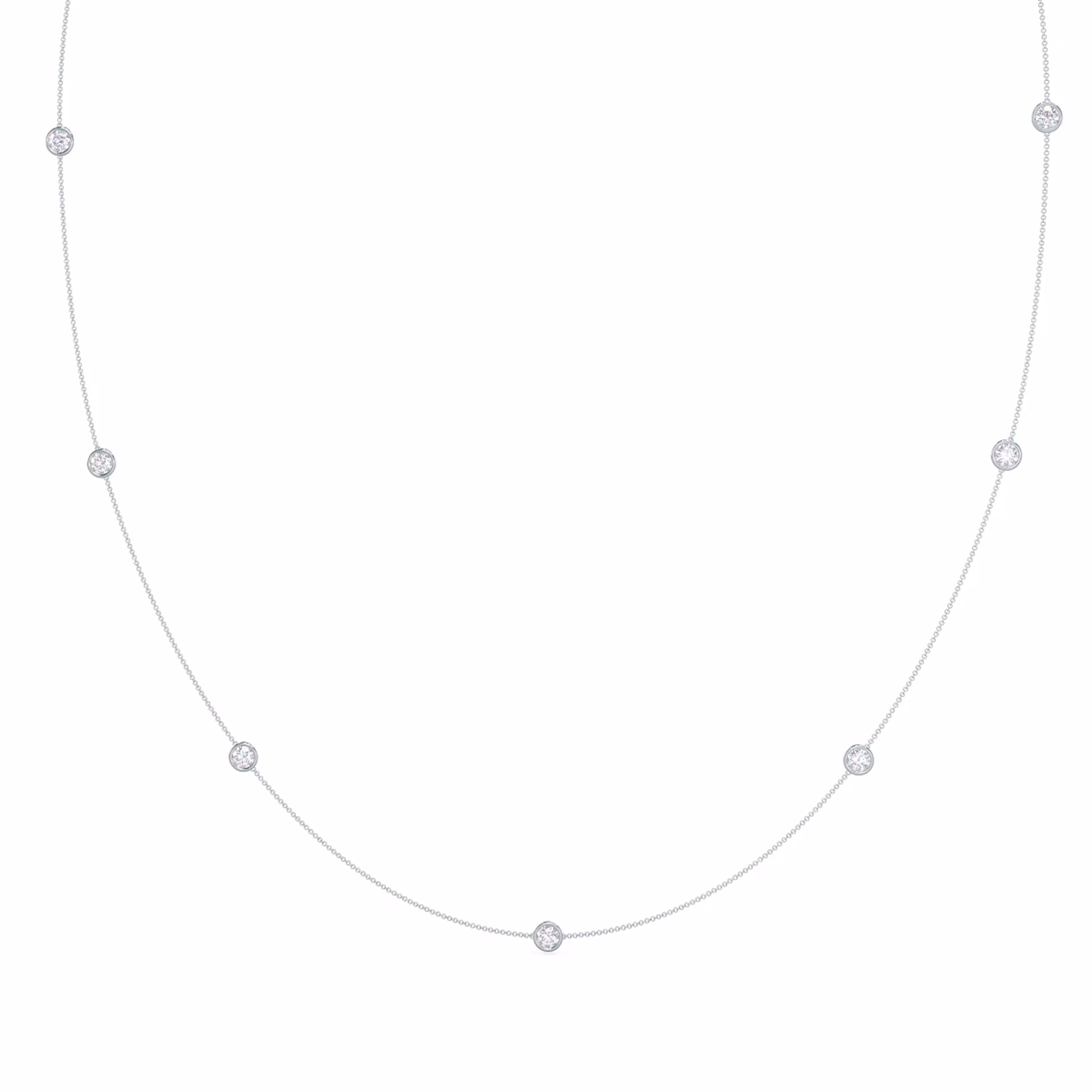 1.2 ct Round Brilliant Diamonds Seven Diamond Floating Cosmopolitan Necklace in White Gold (Main View)