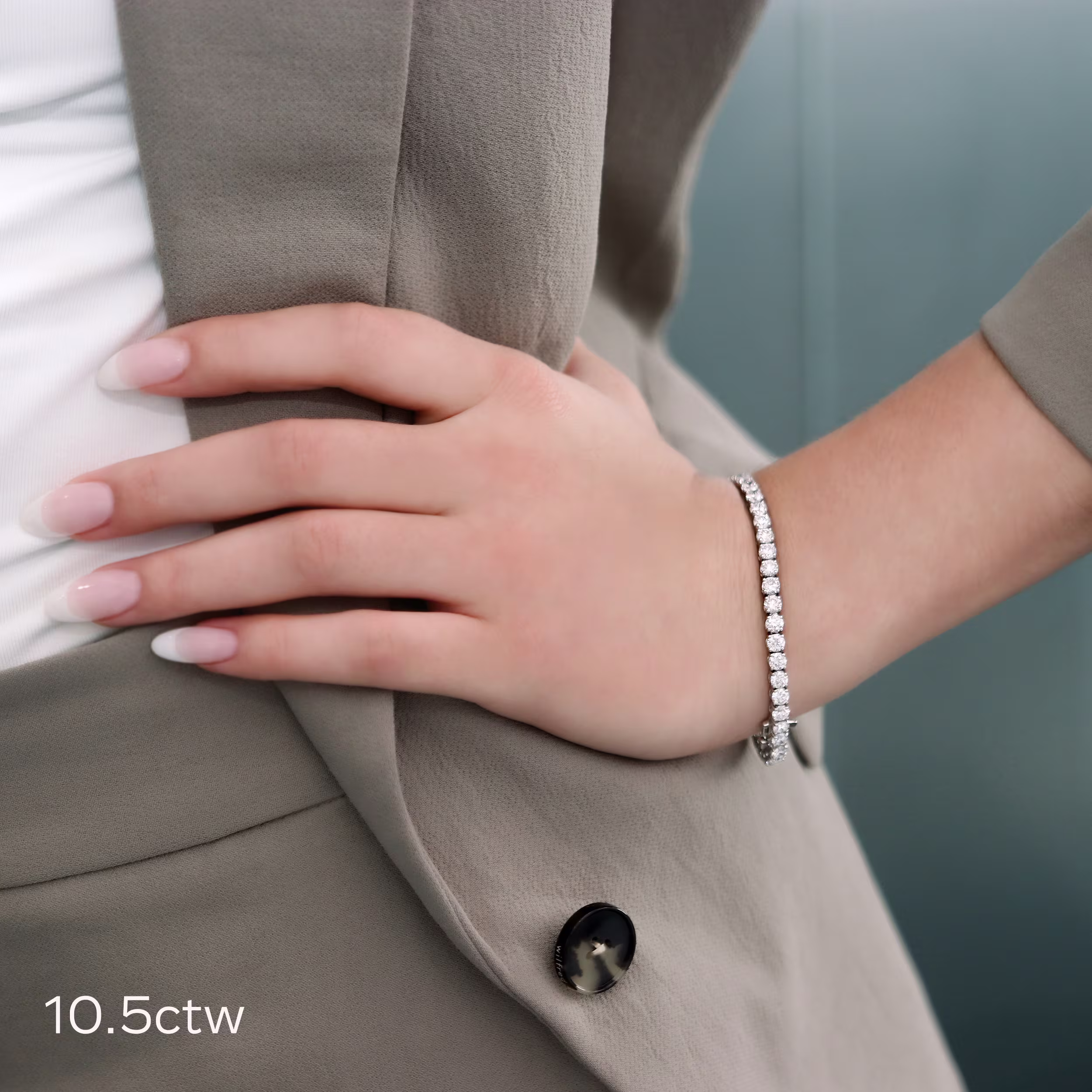 Hand Selected 10.5 ct Round Diamonds 10.5ctw Four Prong Round Diamond Tennis Bracelet in 18k White Gold in 18k White Gold (Main View)