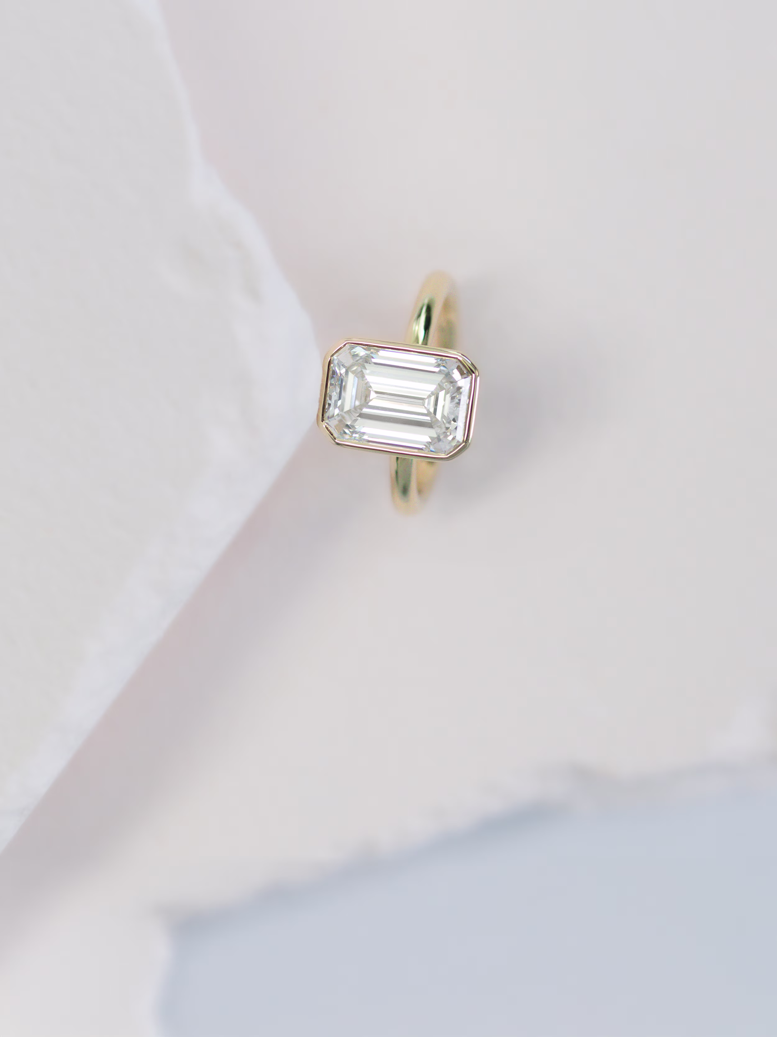 Bezel Solitaire featuring Lab Grown Diamonds (Profile View)