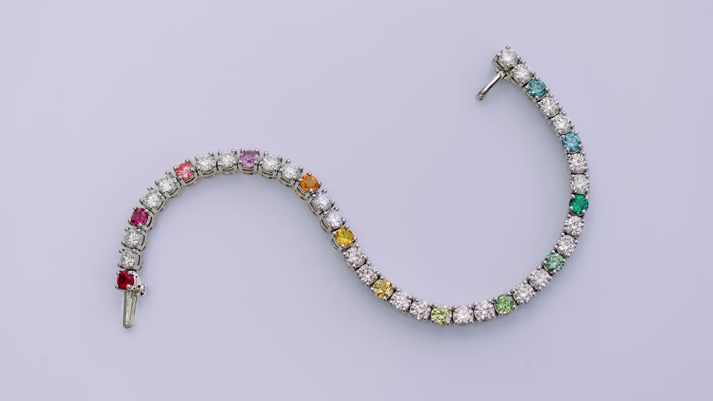 colored gemstone tennis bracelet