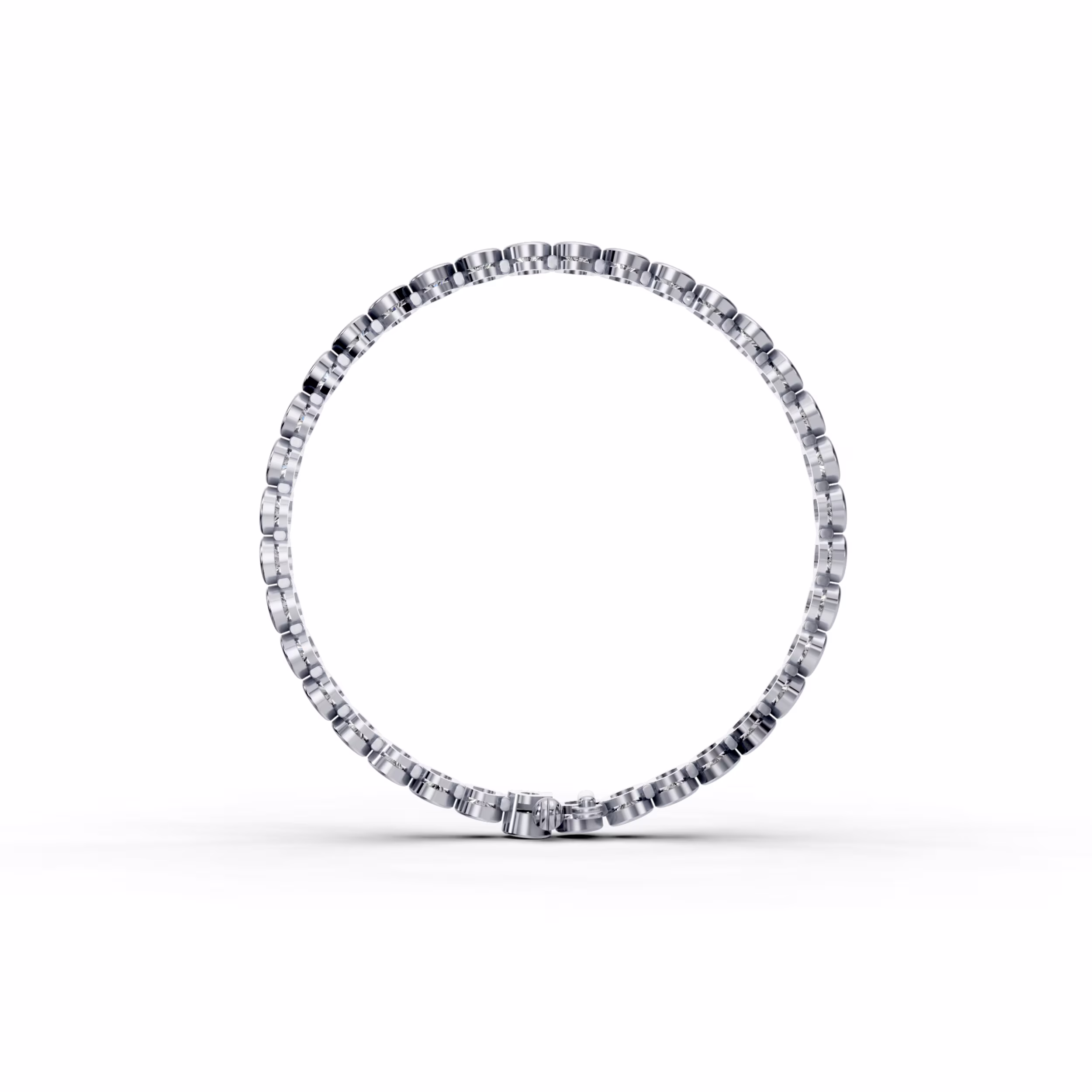 Round Diamond Bezel Tennis Bracelet | Elegant & Timeless featuring Round Diamonds (Profile View)