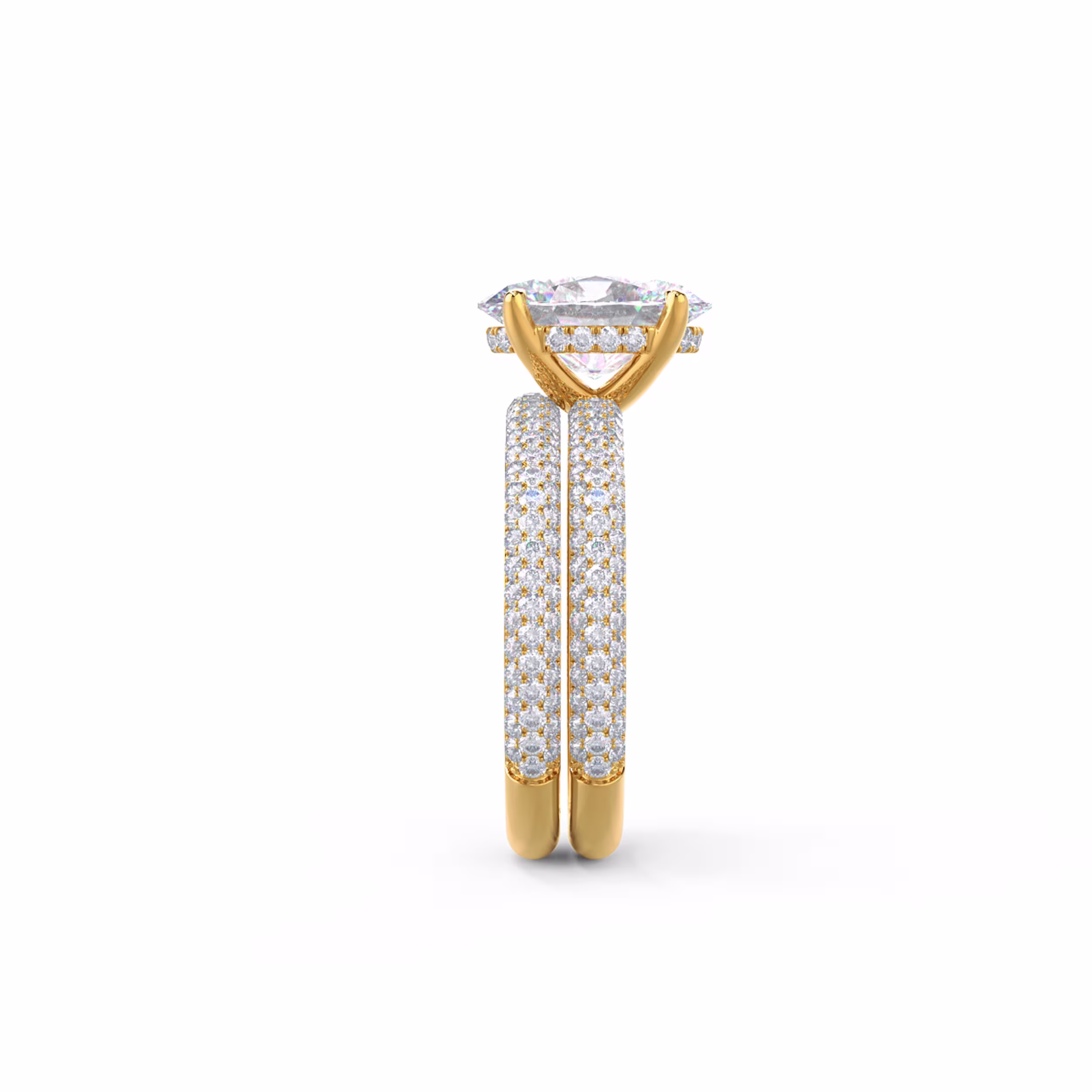 Wedding Band Sitting Flush Against Engagement Ring - Design Number: AD-172
