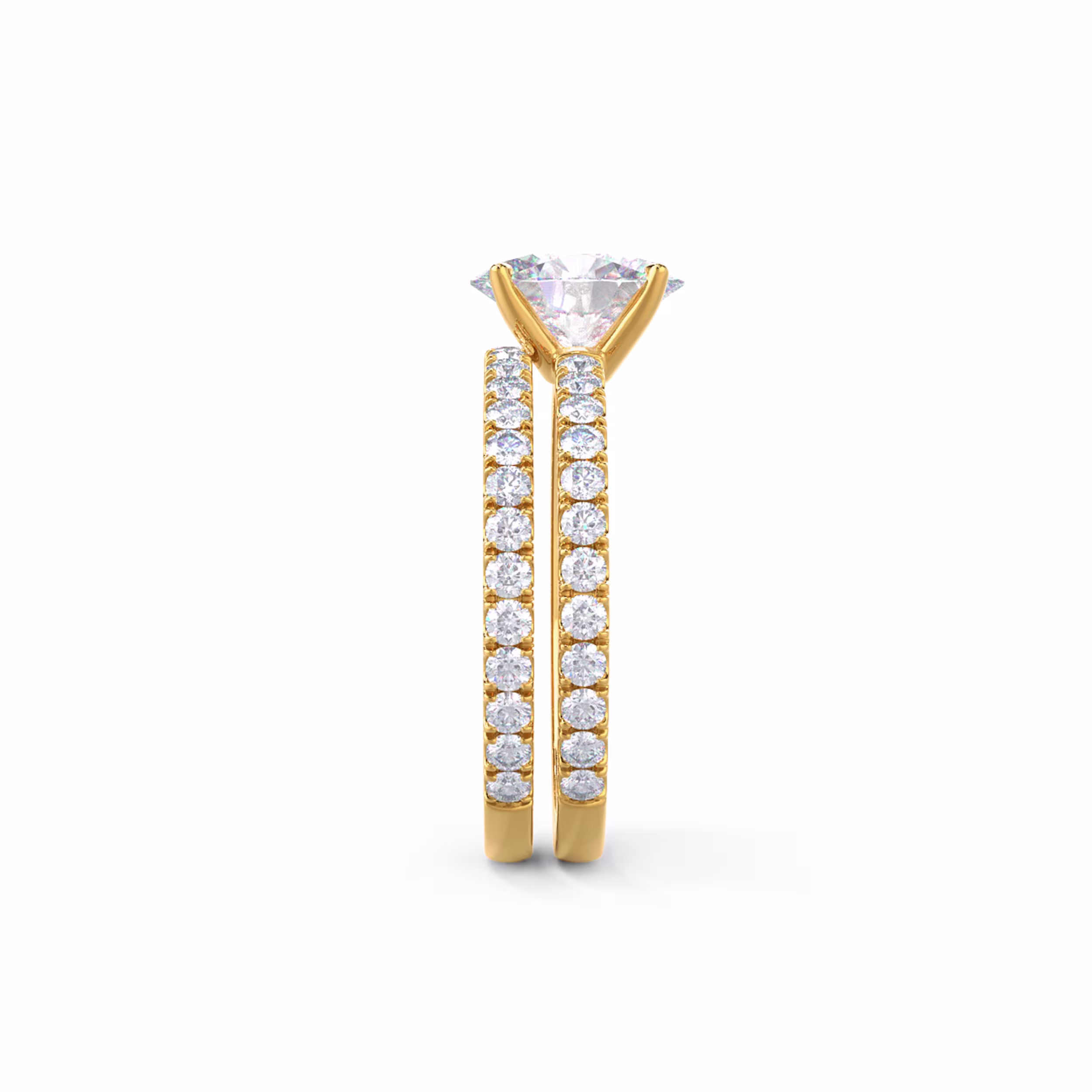 Wedding Band Sitting Flush Against Engagement Ring - Design Number: AD-343