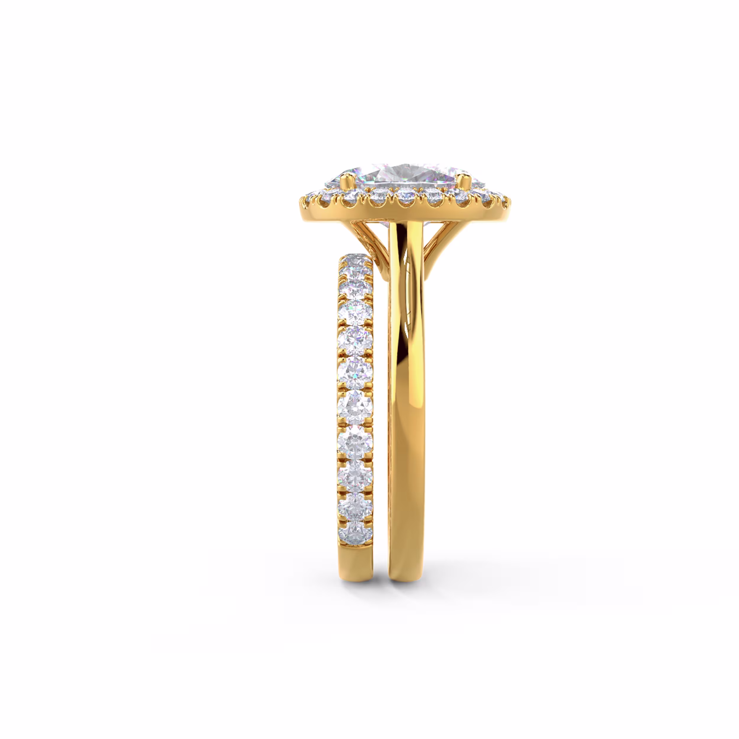 Wedding Band Sitting Flush Against Engagement Ring - Design Number: AD-416