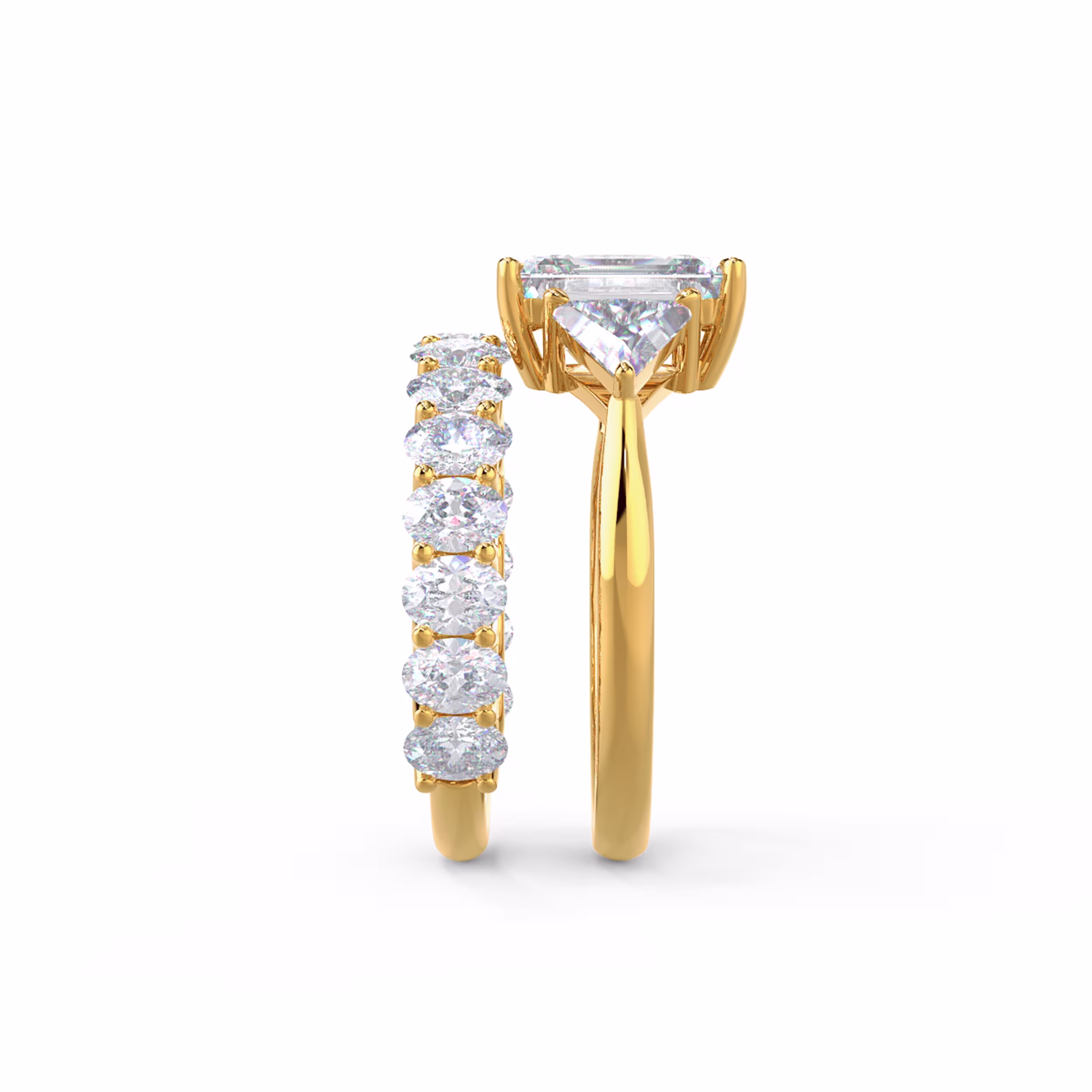 Wedding Band Sitting Flush Against Engagement Ring - Design Number: AD-466