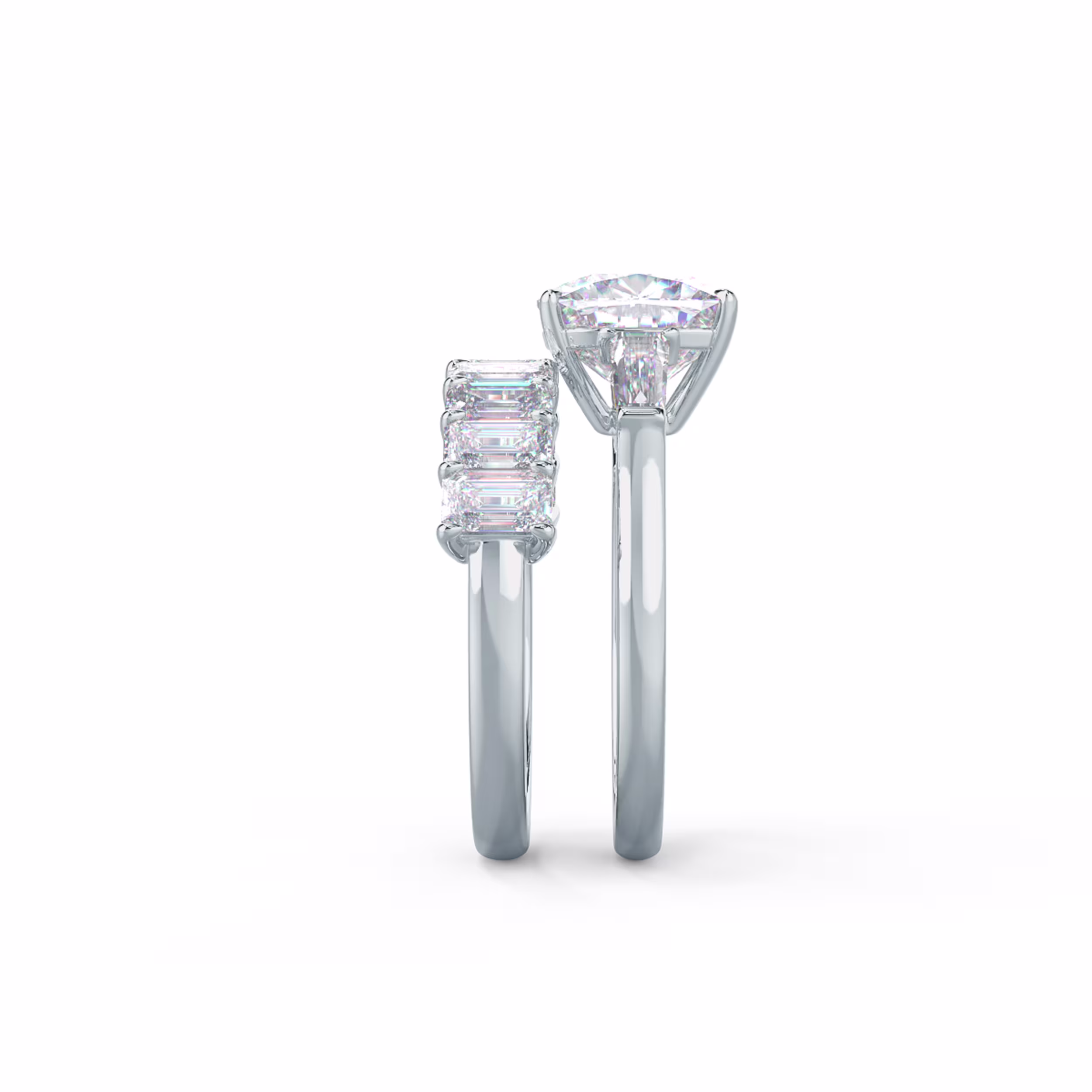 Wedding Band Sitting Flush Against Engagement Ring - Design Number: AD-471