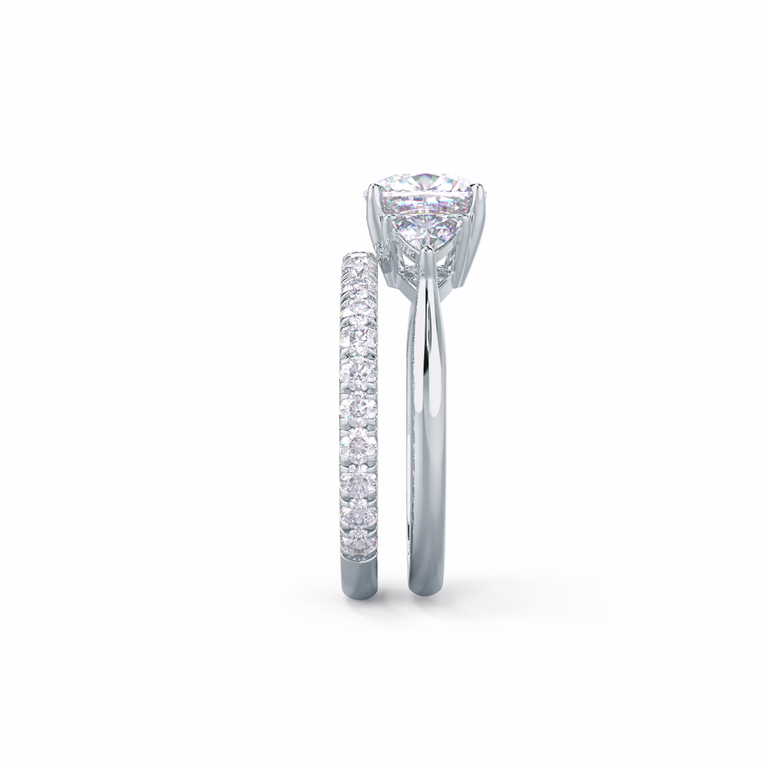 Wedding Band Sitting Flush Against Engagement Ring - Design Number: AD-472