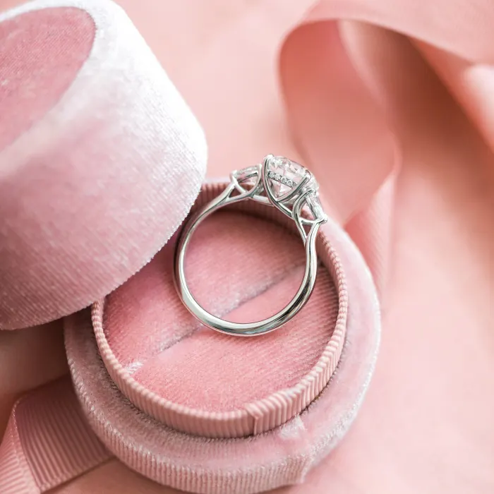 Pink Round Cut Lab Diamond Bridal Necklace Set