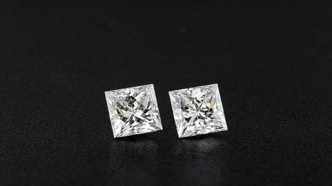 custom three stone lab diamond engagement ring with fancy blue lab diamond center stone