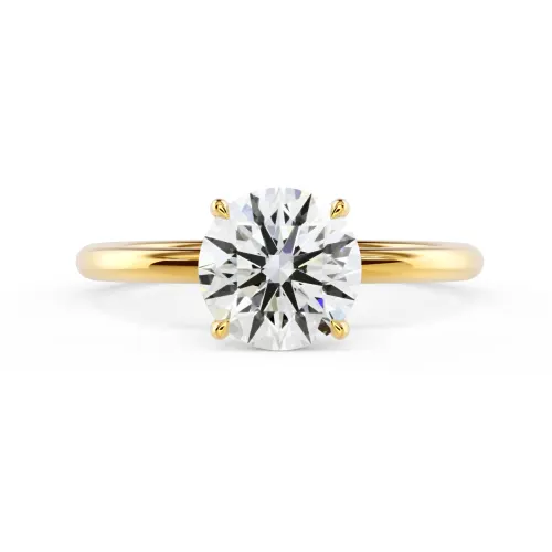 Cushion Petite Four Prong Solitaire Diamond Engagement Ring