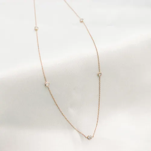 Diamond bezel necklace on sale sale