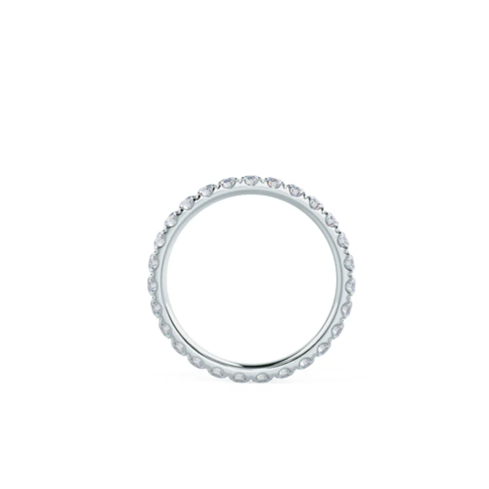 Lab Created Diamond U Pave Eternity Band Rendering In Profile View AD082