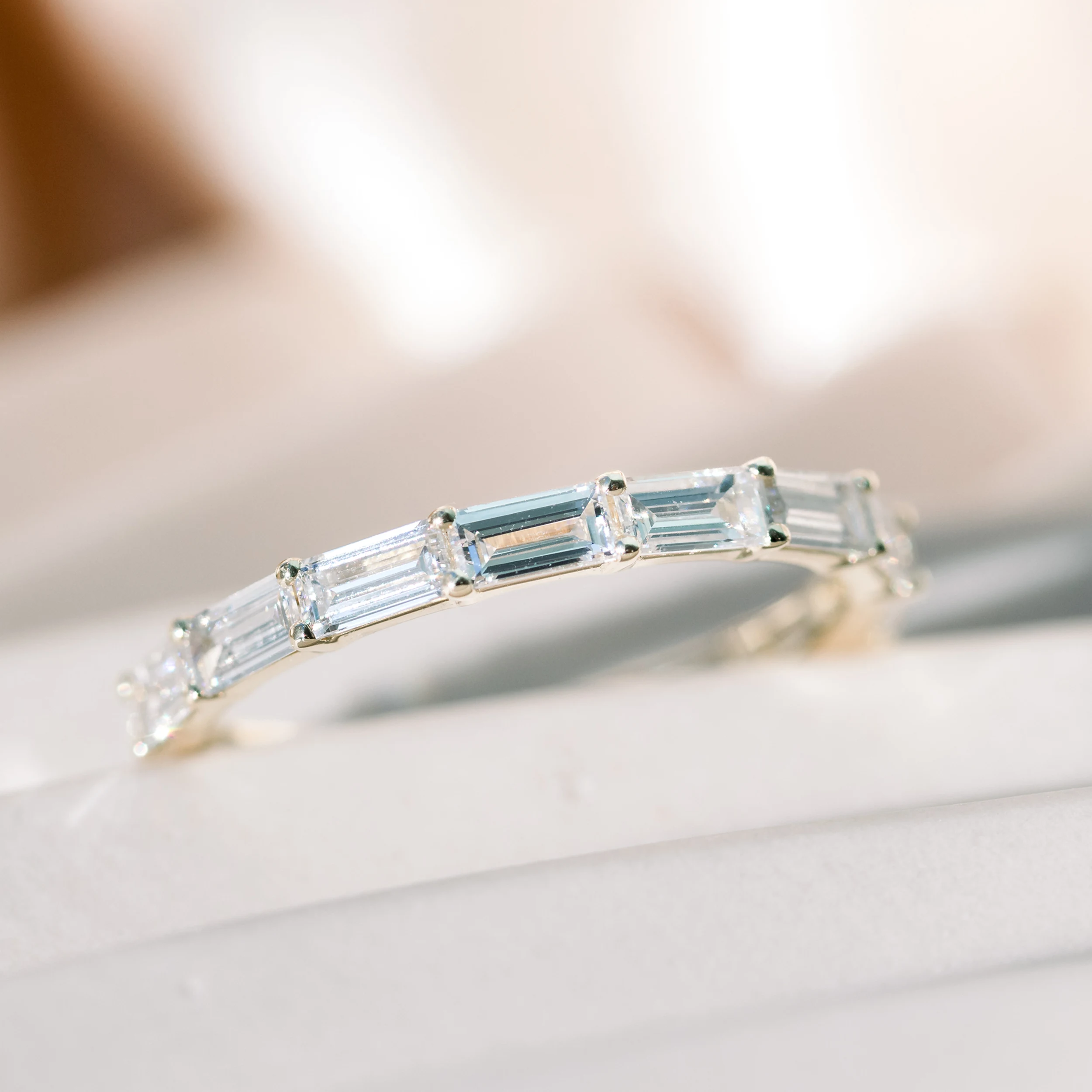 Baguette East-West Eternity Band featuring Lab Diamonds (Profile View)