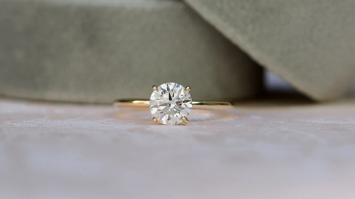 Classic Round Solitaire Lab Created Diamond Engagement Ring Proposal Setting