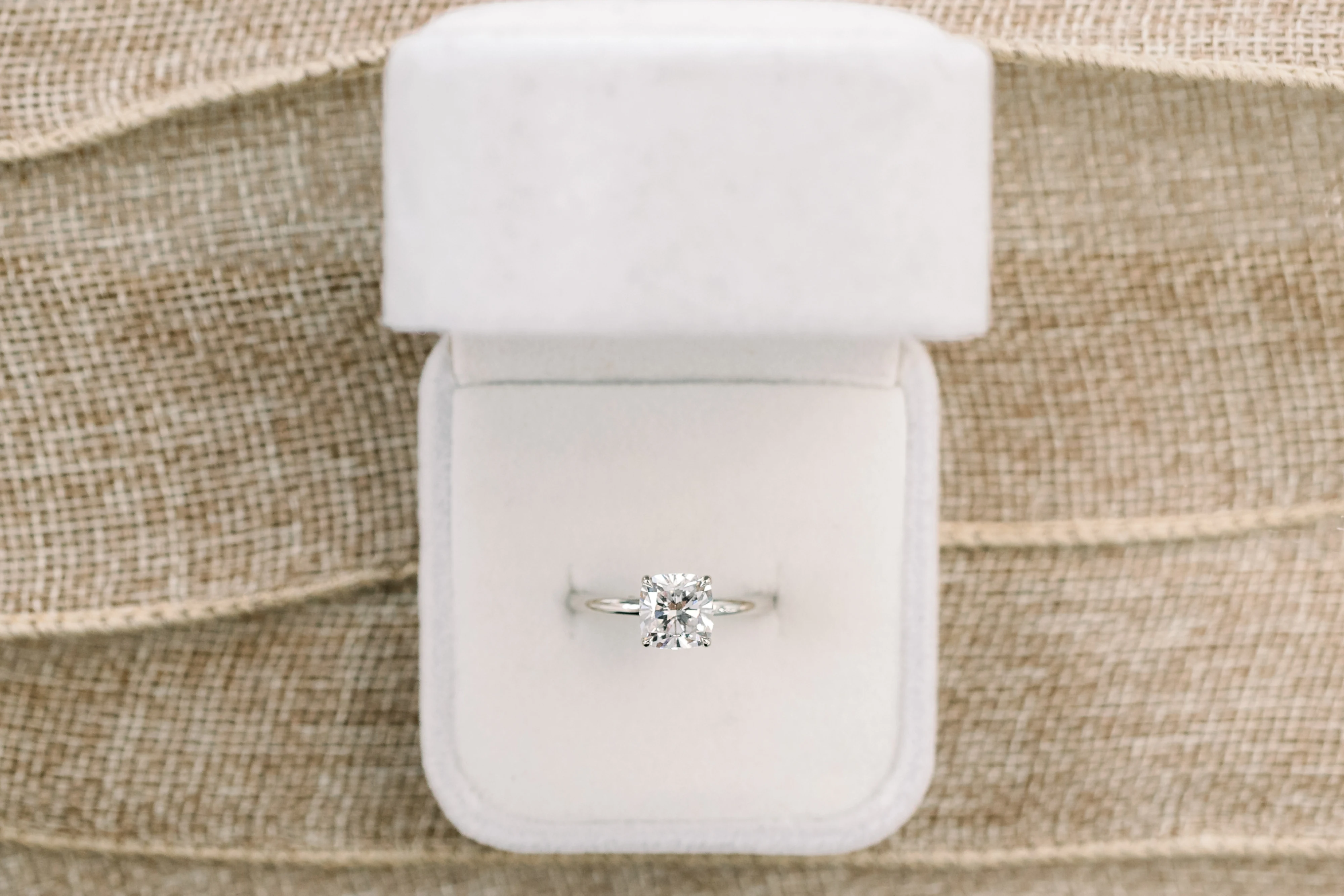 1.5 ctw Lab Grown Diamonds set in Platinum Cushion Petite Four Prong Solitaire Diamond Engagement Ring (Main View)