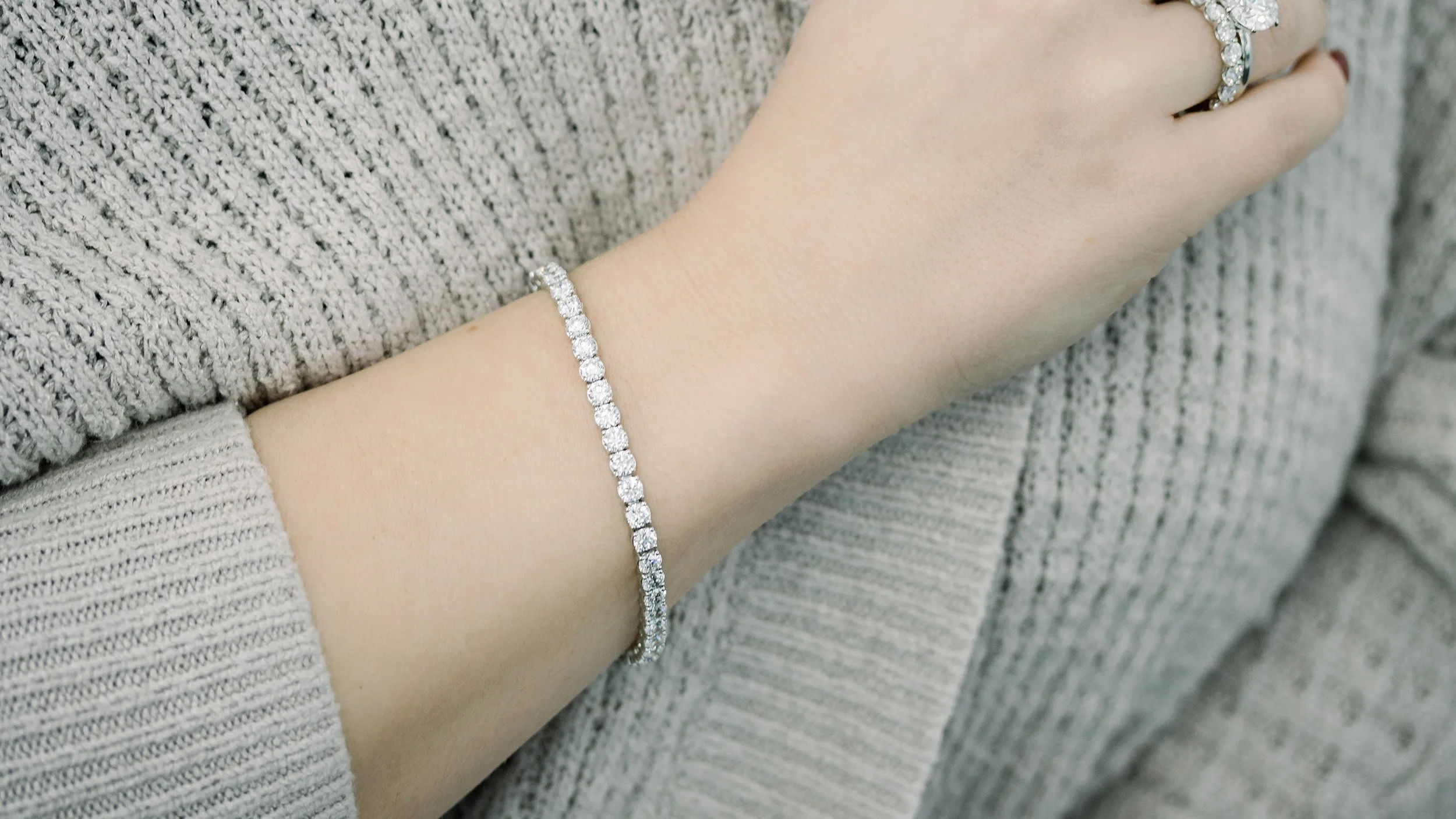 10 carat lab diamond tennis bracelet white gold ada diamonds design ad 111 on model