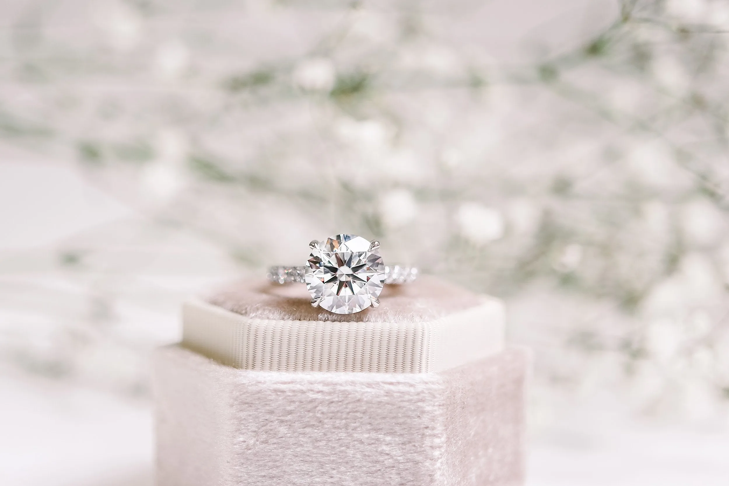 3.5 carat round lab diamond cathedral pave engagement ring platinum ada diamonds design ad133