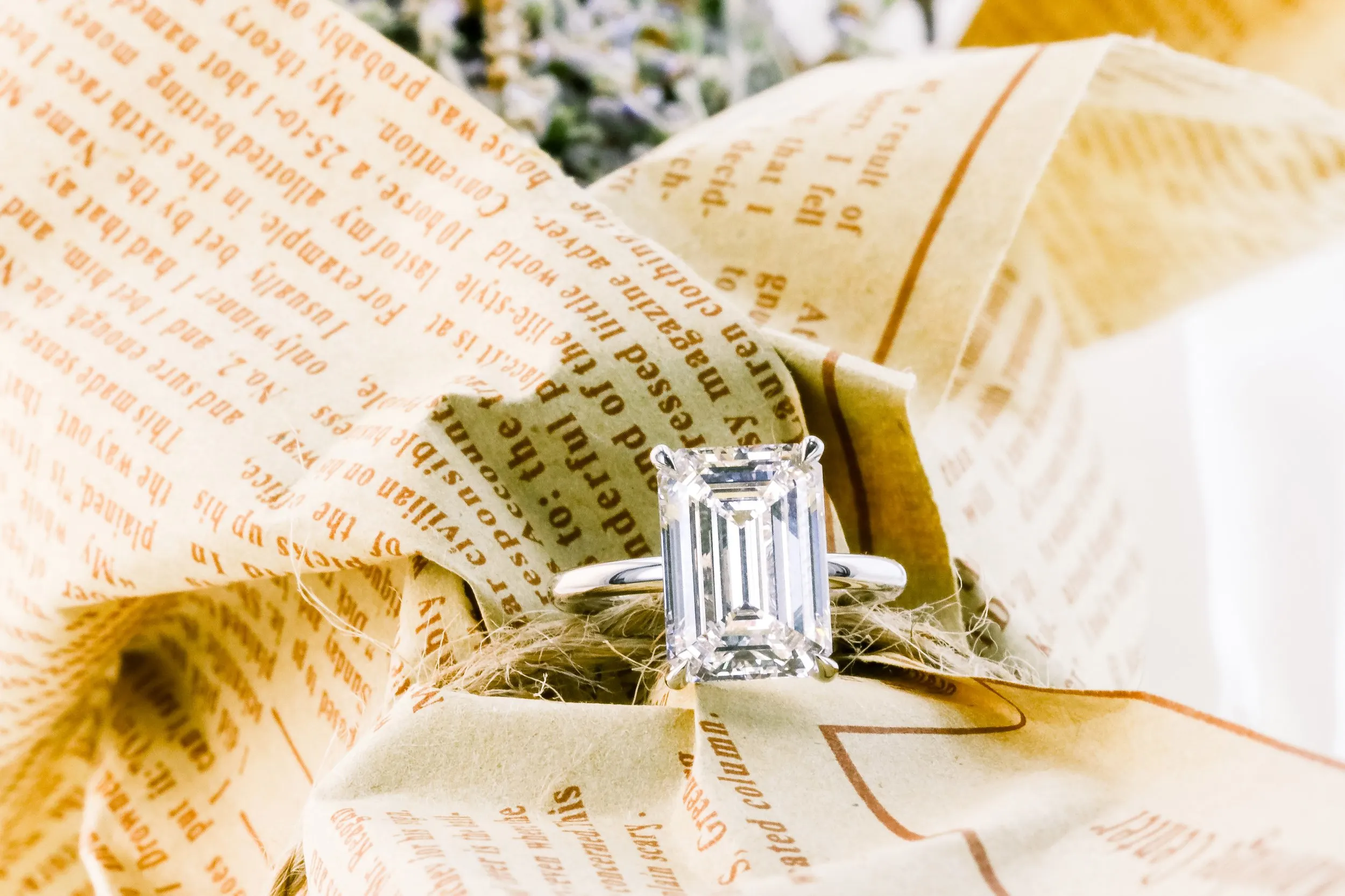 5 carat emerald cut lab diamond solitaire engagement ring