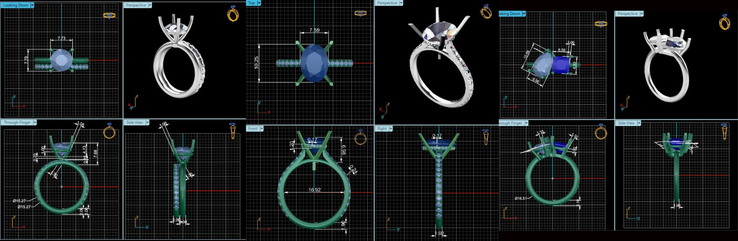 CAD of lab diamond engagement rings