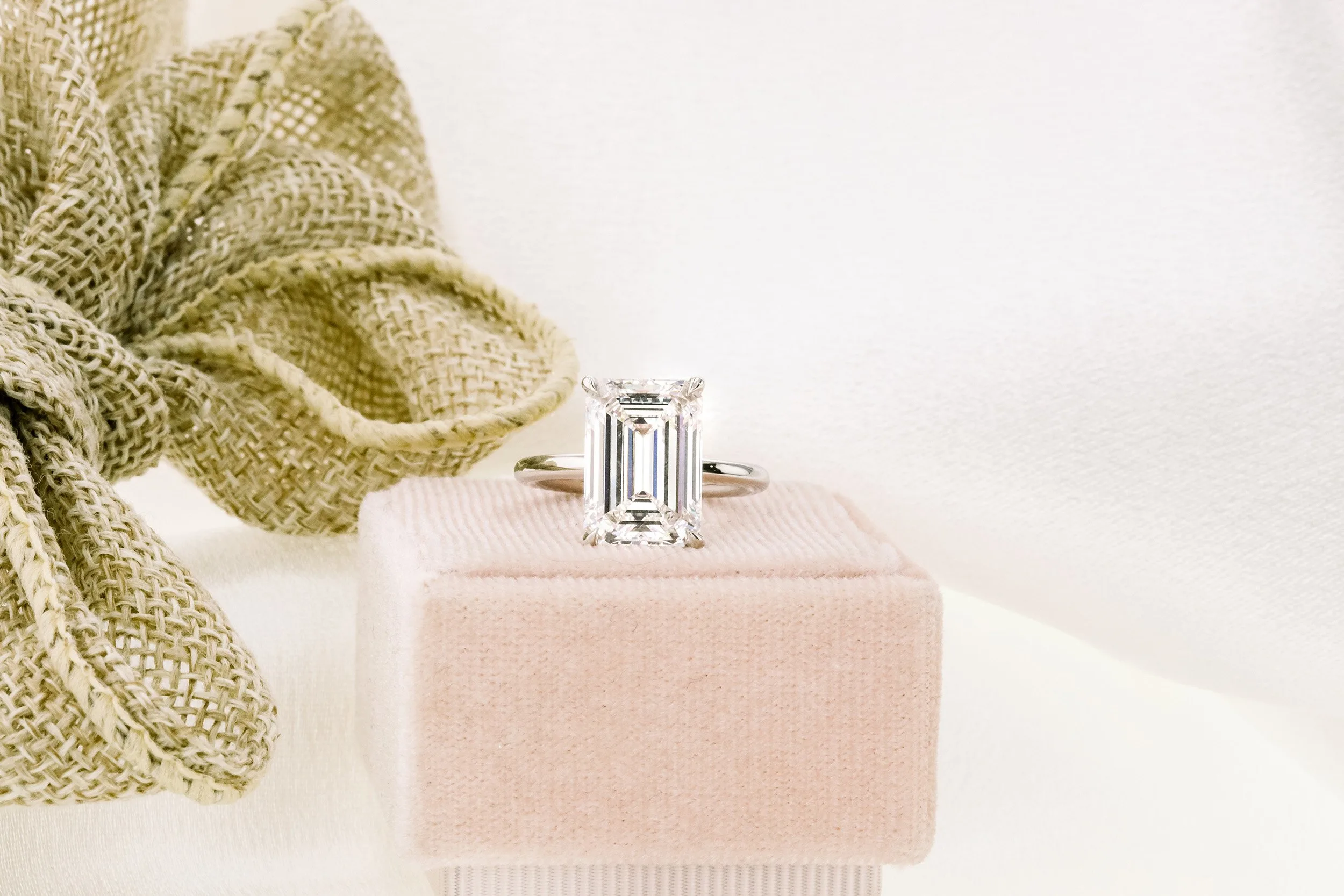 Five carat emerald cut lab diamond  solitaire engagement ring platinum ada diamonds ad-235