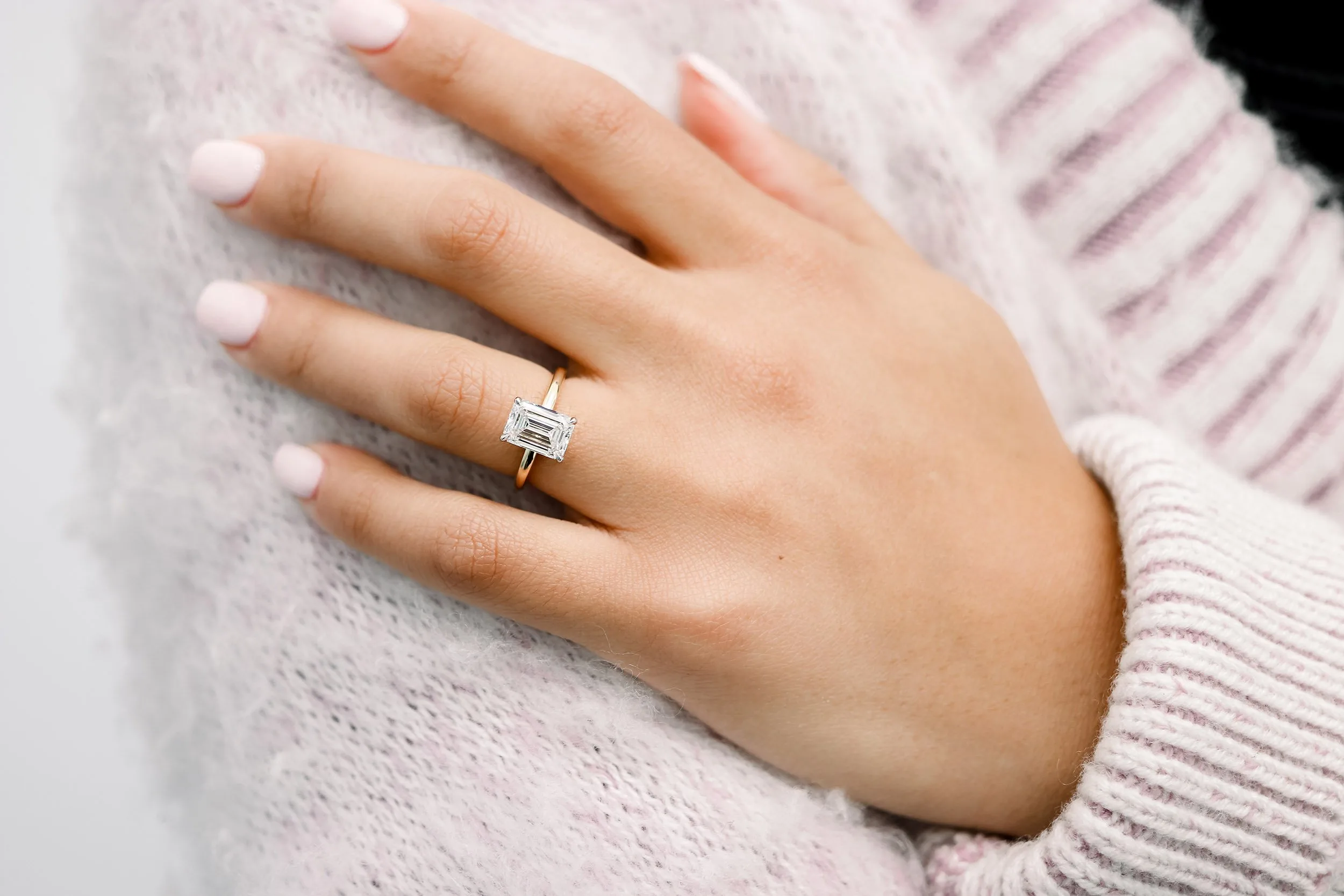 yellow gold emerald cut lab diamond solitaire engagement ring ada diamonds design ad 235