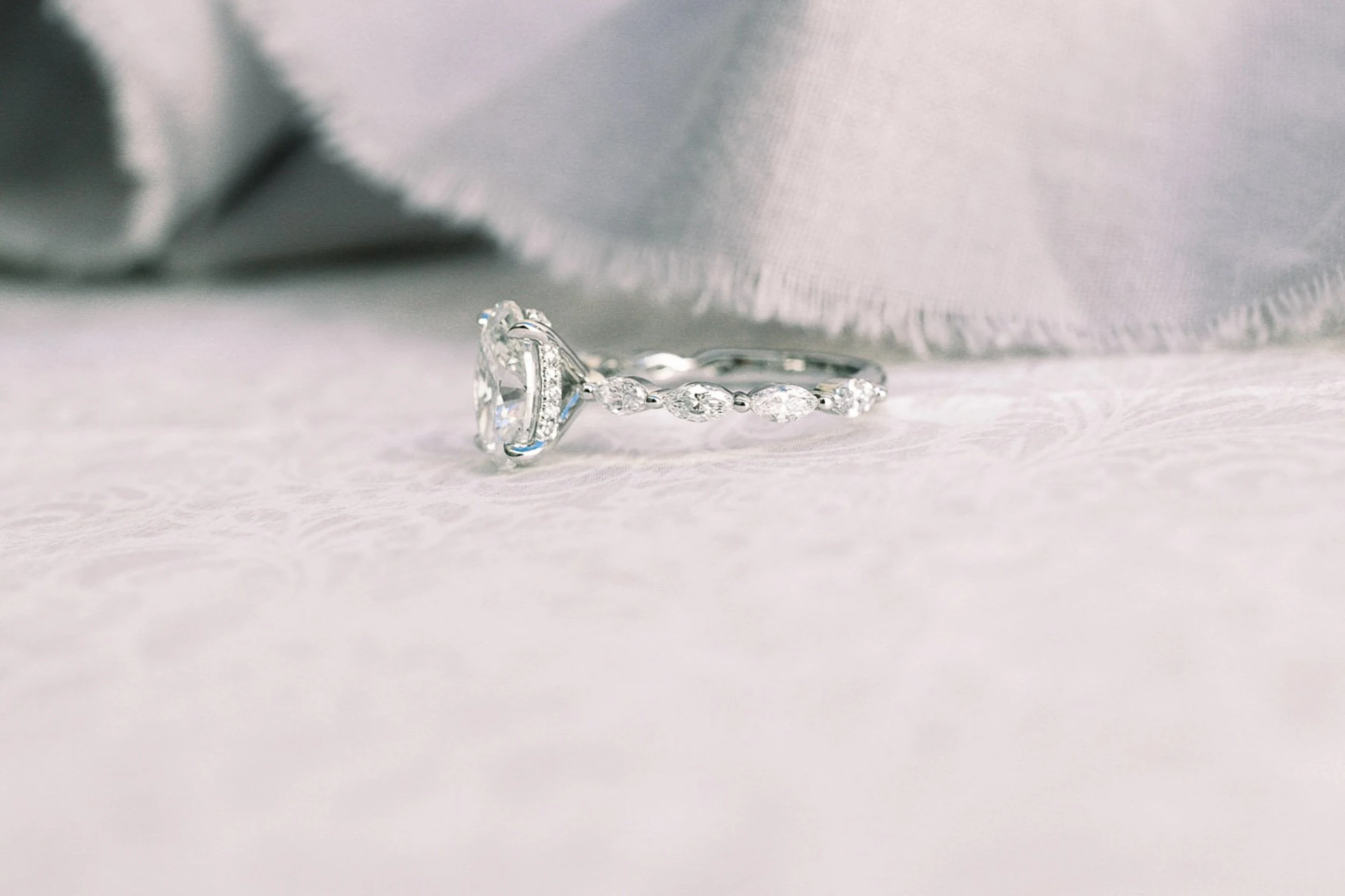 platinum 1.5 ct custom oval lab diamond ring with marquise band ada diamonds design ad 178