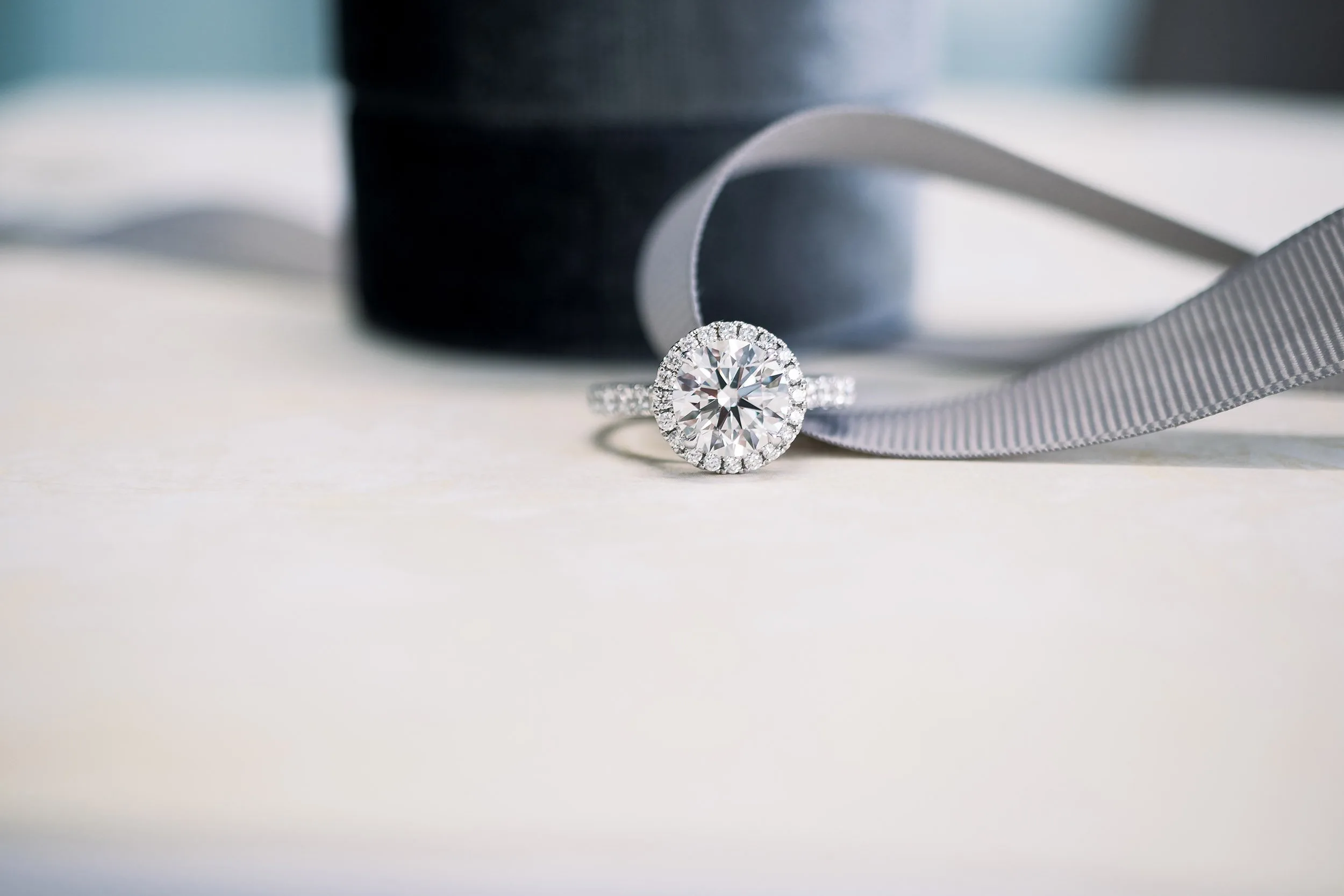 Two and a Half Carat Round Lab Grown Diamond Engagement Rings